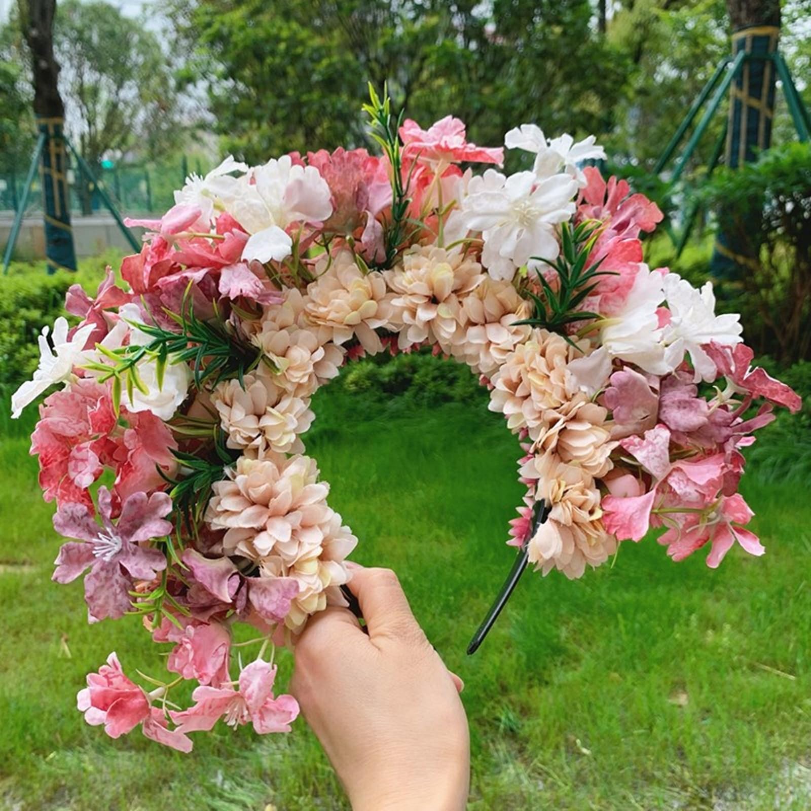 Ethnisches Braut-Stirnband, Haarkranz, Blumenkrone, Hochzeit, Blume, Stirnband, Strandhaarband für Damen, Accessoire