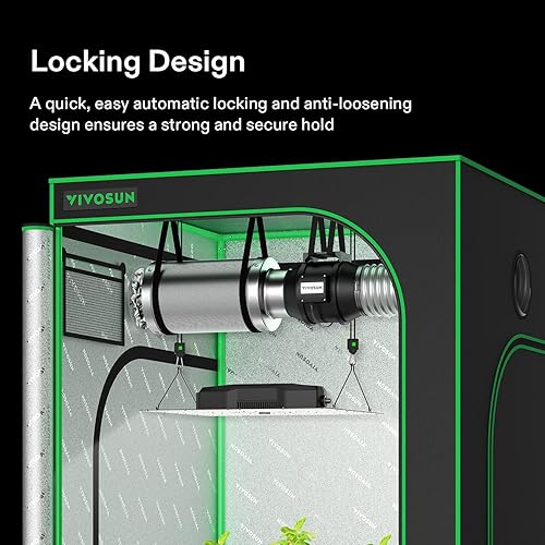 Miniatura 2 de VIVOSUN 6 pares de colgadores de luz de crecimiento ajustables de 18 pulgadas, colgador de cuerda resistente con engranajes de metal reforzado,