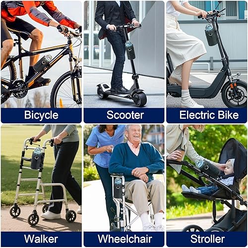 Miniatura 2 de Paquete de 2 portavasos para bicicleta, silla de ruedas y scooter, soporte para botella de agua para bicicleta, andador, carrito de golf, Utv, ATV