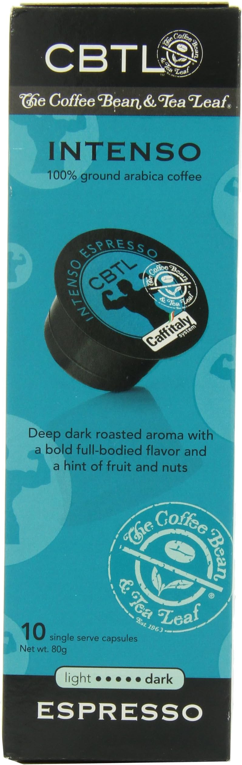 CBTL Intenso Espresso Capsules By The Coffee Bean & Tea Leaf, 10-Count Box