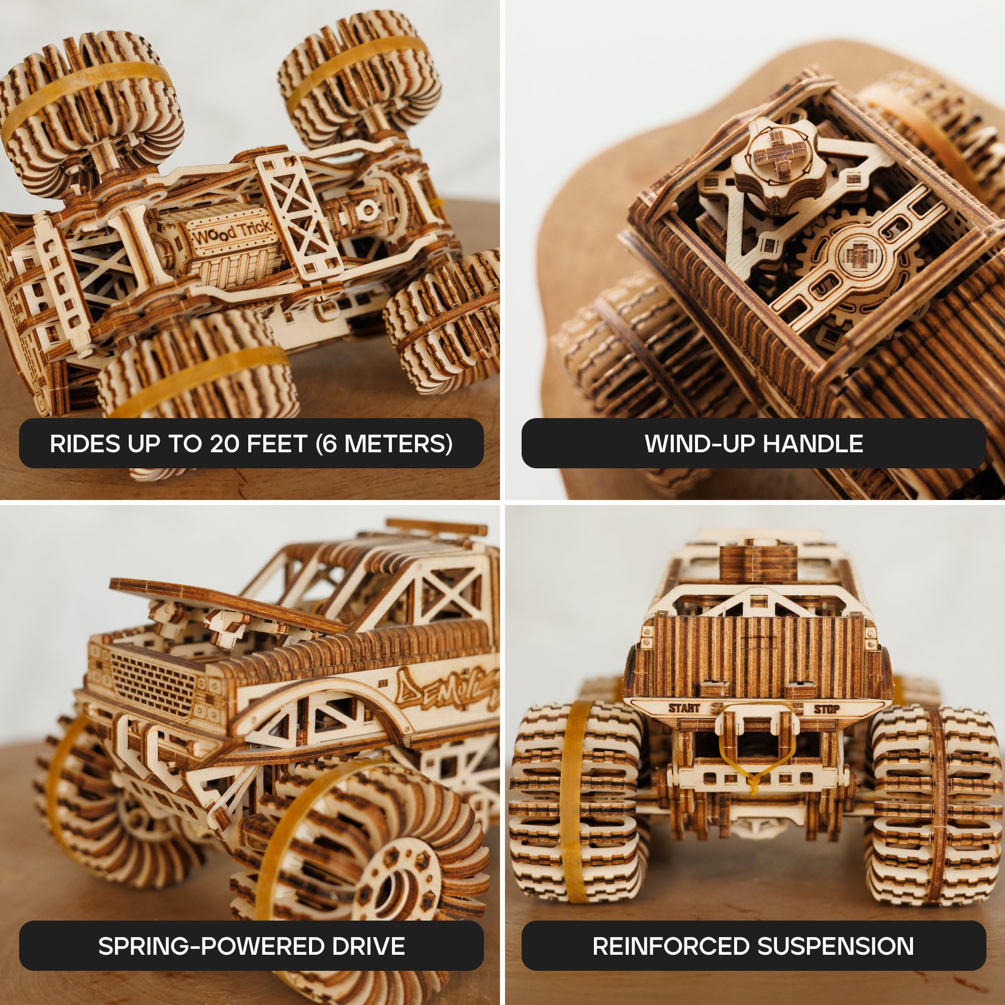 Wood Trick Monster Truck 3D Wooden Puzzles for Adults to Build
