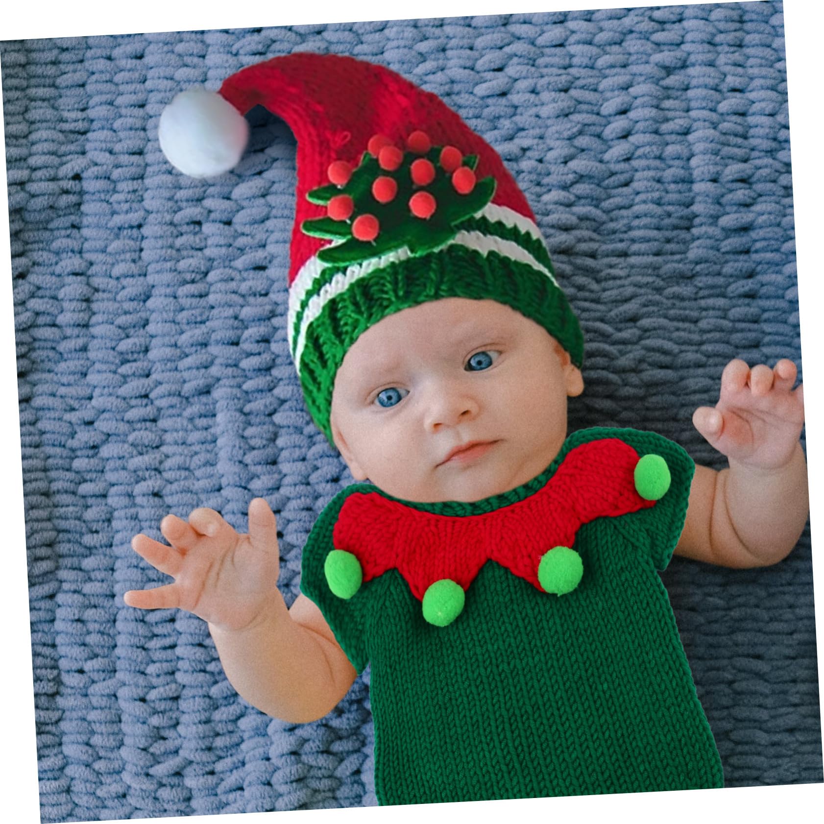Accesorios para Fotos Navideñas Conjunto de Disfraz Infantil Ropa de Punto para Recién Nacidos Disfraz Navideño para Celebraciones de Fin de Año