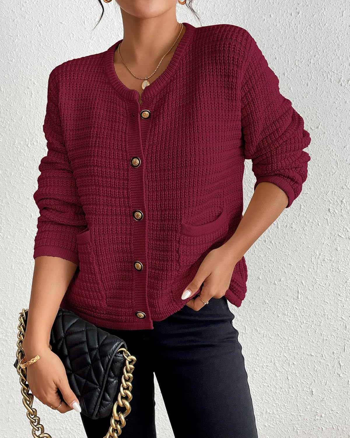 Bsubseach Striped Cropped Cardigan Sweater for Women Lightweight Jacket Trendy Fall Outfits Spring Clothes Sweatshirts - Image 2