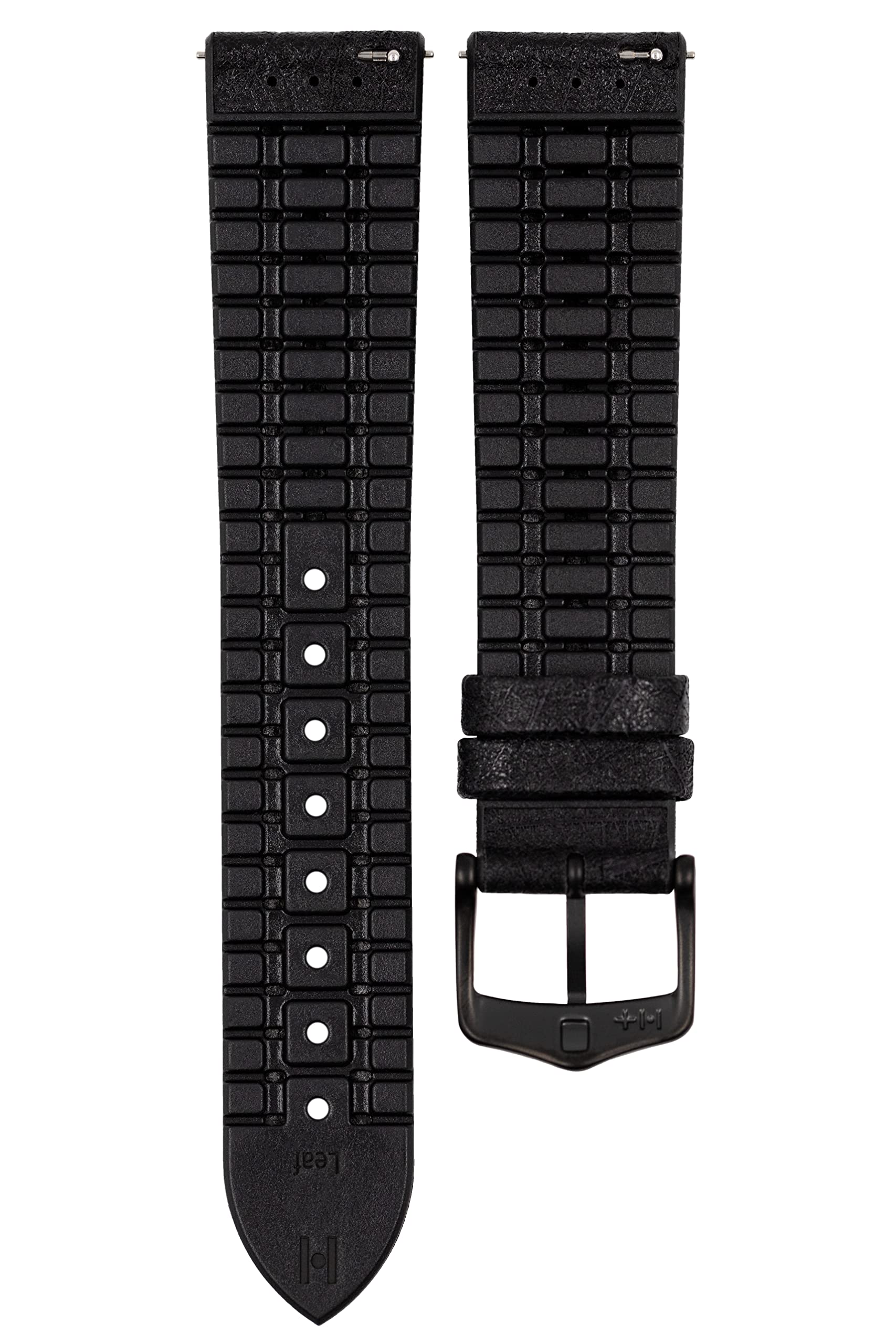 HIRSCH Unisex Performance Uhrenarmband Modell Leaf 20 mm Schwarz