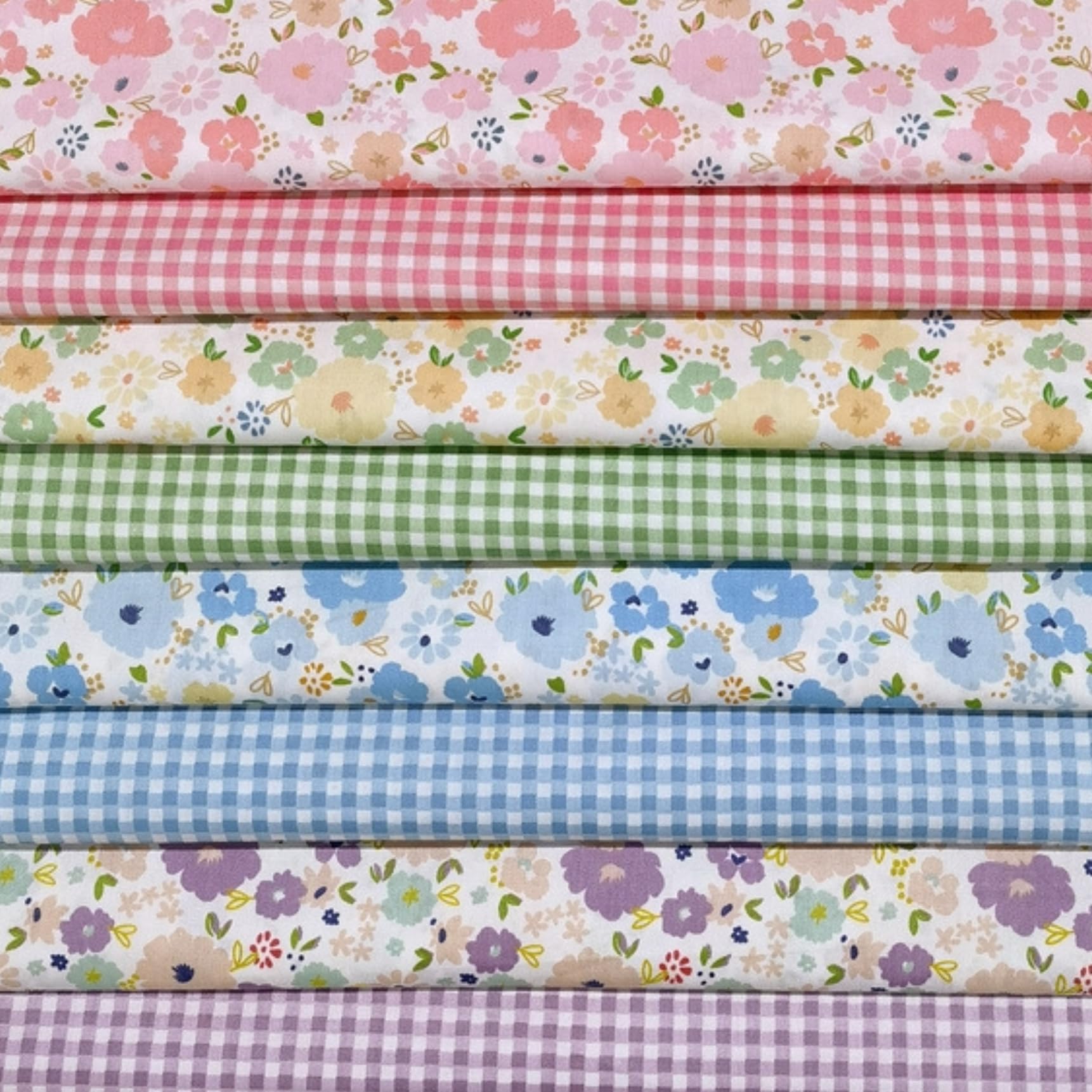 Cotton Fabric DIY Making Supplies Quilting Patchwork Fabric Fat Quarter Bundles DIY for Quilting Cotton Patchwork Cushions (Flowers Square 20" x 20")