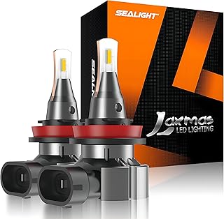 H11 H8 H16 LED Fog Light Bulbs or DRL, 6000lm 400% Brighter 6000K Xenon White, LED Front Fog Lights Daytime Running Light Bulbs, Pack of 2, Easy Installation