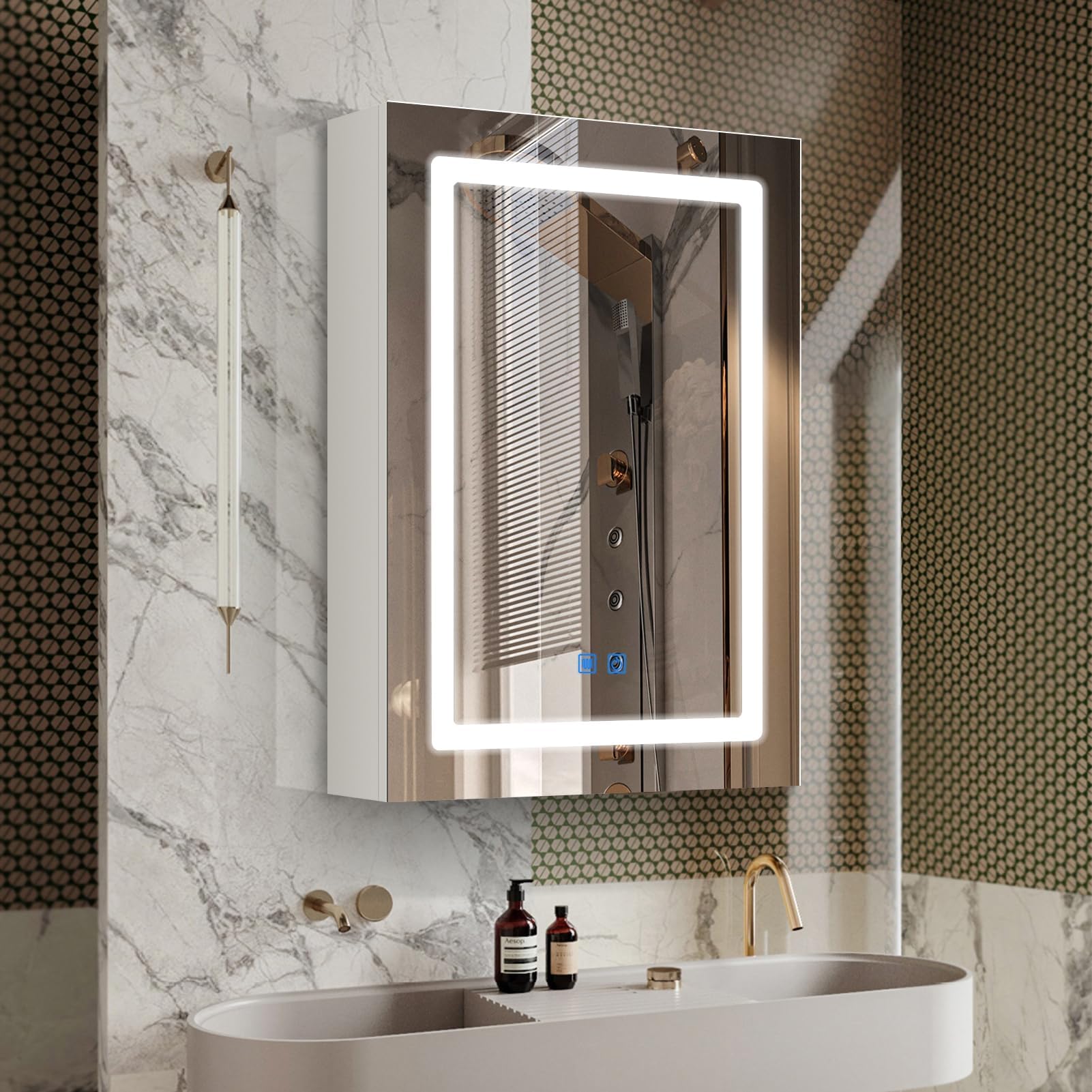 Amazon.com: LALAHOO 20"x28" Medicine Cabinet with Lights,Medicine ...