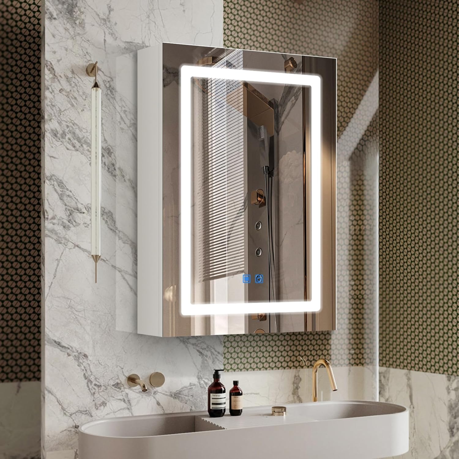 Amazon.com: LALAHOO 20"x28" Medicine Cabinet with Lights,Medicine ...