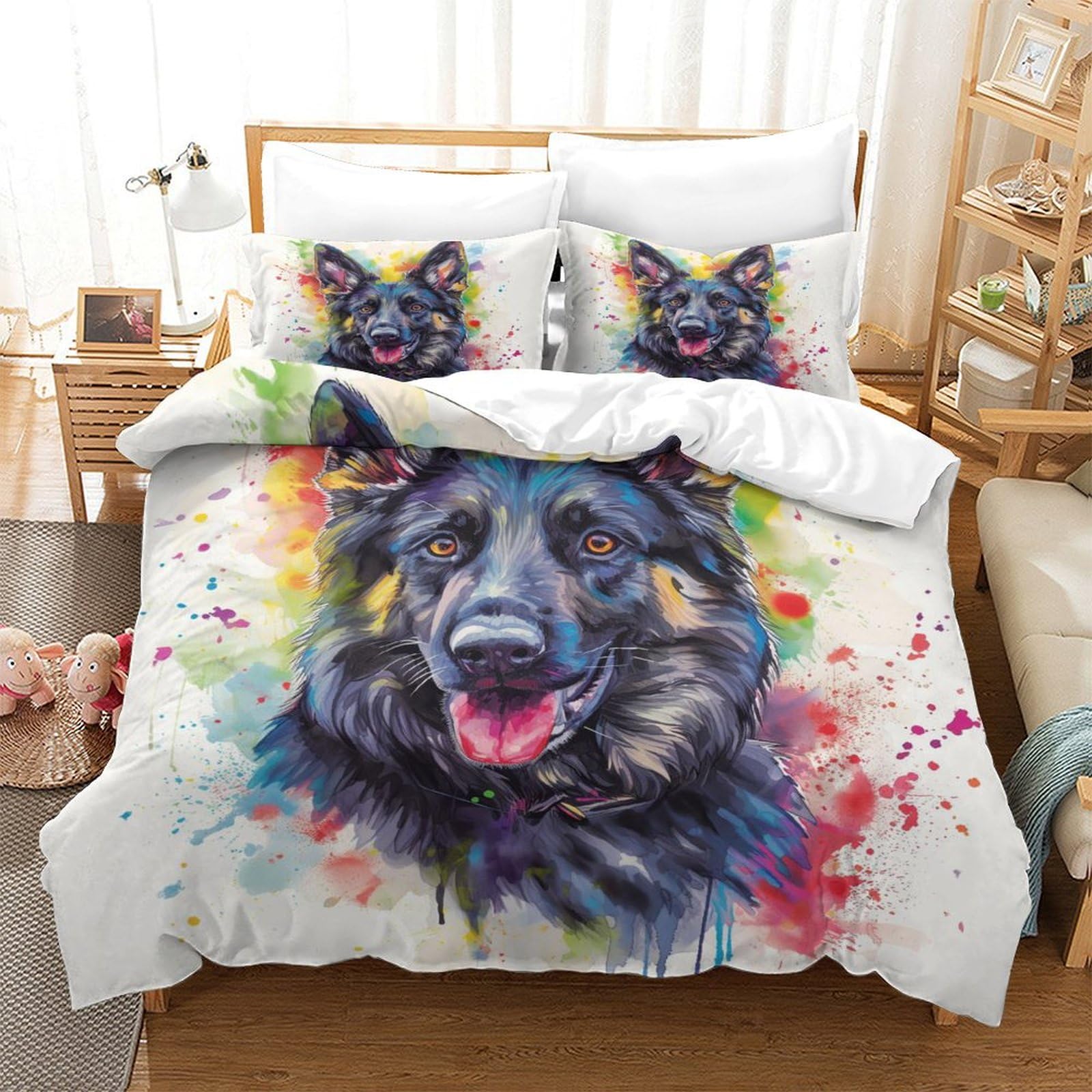 Housse de couette anti-acarien 140x200 microfibre douce sans repassage