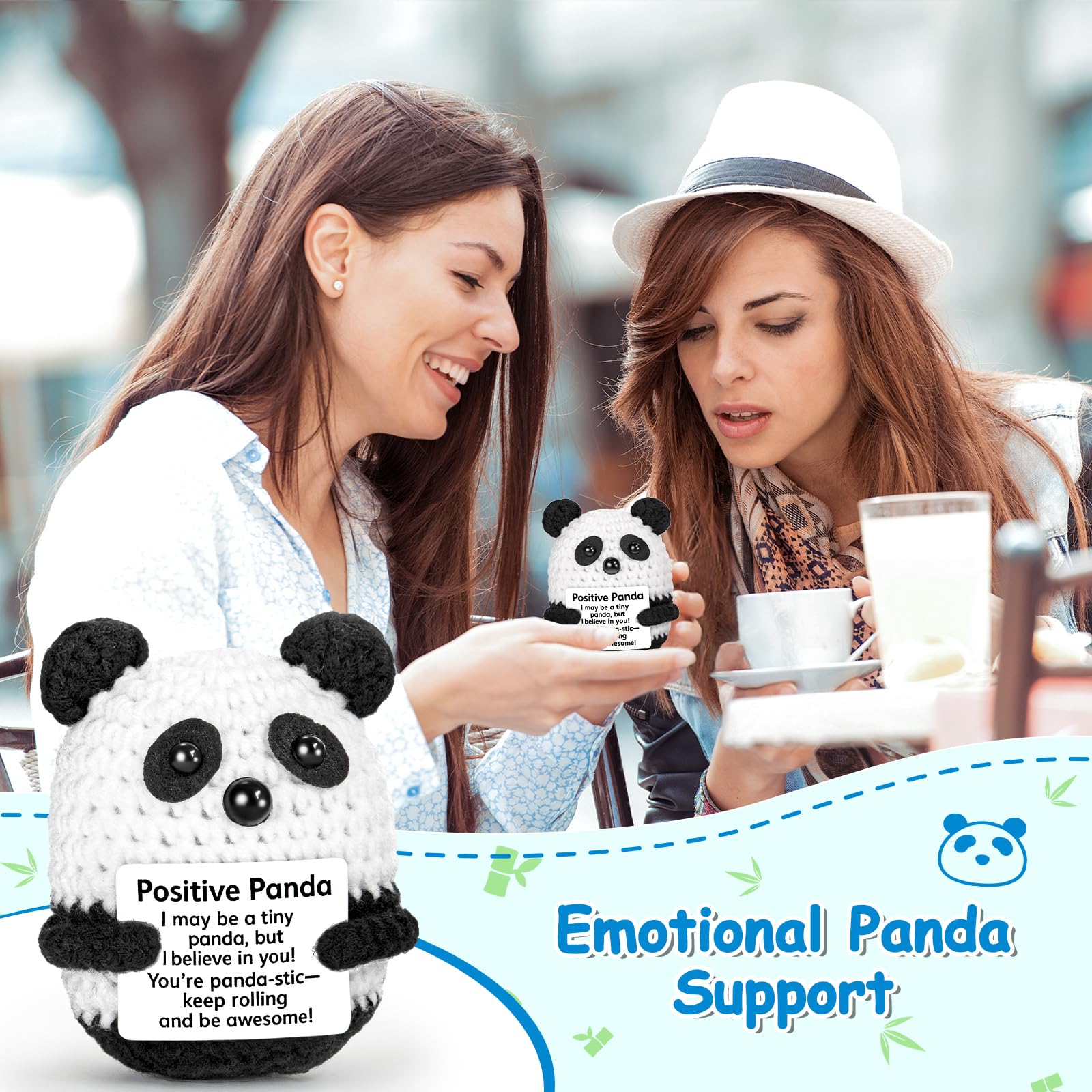 Chat Positif Mini Panda En Crochet Positif, Amusant, Avec Carte Inspirante, Cadeau Jouet Panda Au Crochet Chat Positif Mini Panda En Crochet Positif, Amusant, Avec Carte Inspirante, Cadeau Jouet Panda Au Crochet