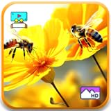 花と蜂：リラックスした自然の花粉媒介者の雰囲気