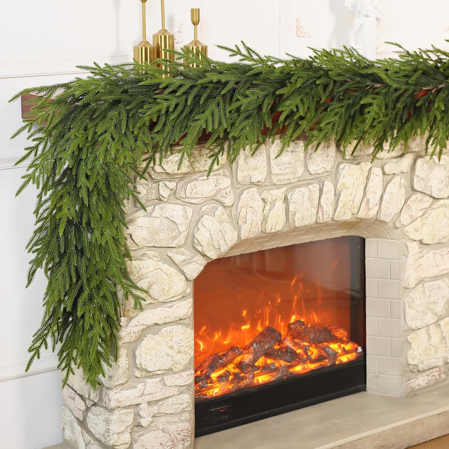 Artificial Norfolk Pine Garland – Faux Christmas Garland Fake Green Garland for Fireplace,Table, Stairs, Mantle, Window,Indoor Outdoor,Home,Holiday Decor(1 PCS,5 FT) Artificial Norfolk Pine Garland – Faux Christmas Garland Fake Green Garland for Fireplace,Table, Stairs, Mantle, Window,Indoor Outdoor,Home,Holiday Decor(1 PCS,5 FT)