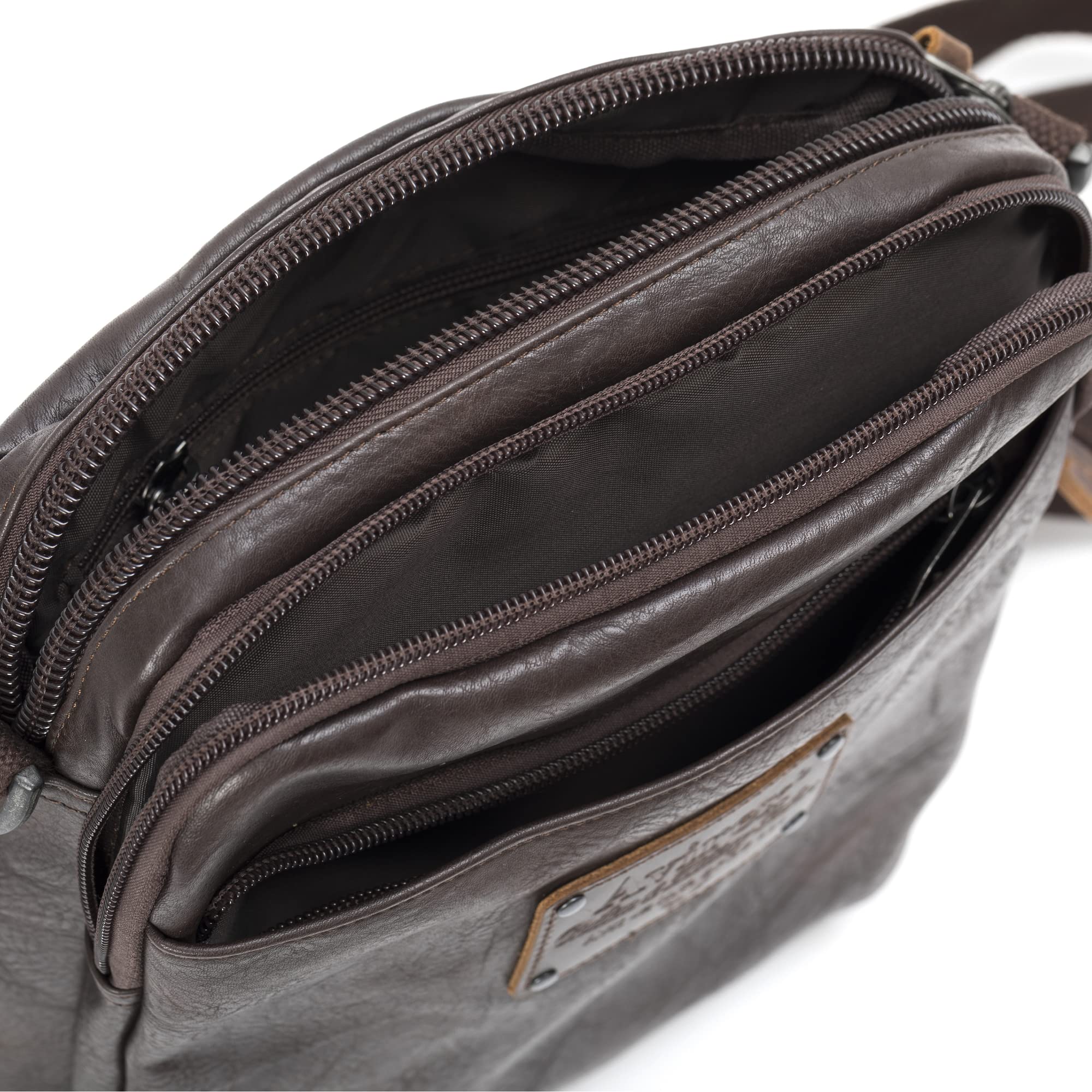 Avirex Borsello Uomo a Tracolla in Eco Pelle, Borsa a Tracolla Uomo Impermeabile con Tasche a Zip in Stile Militare, Collezione Buffalo BFL03