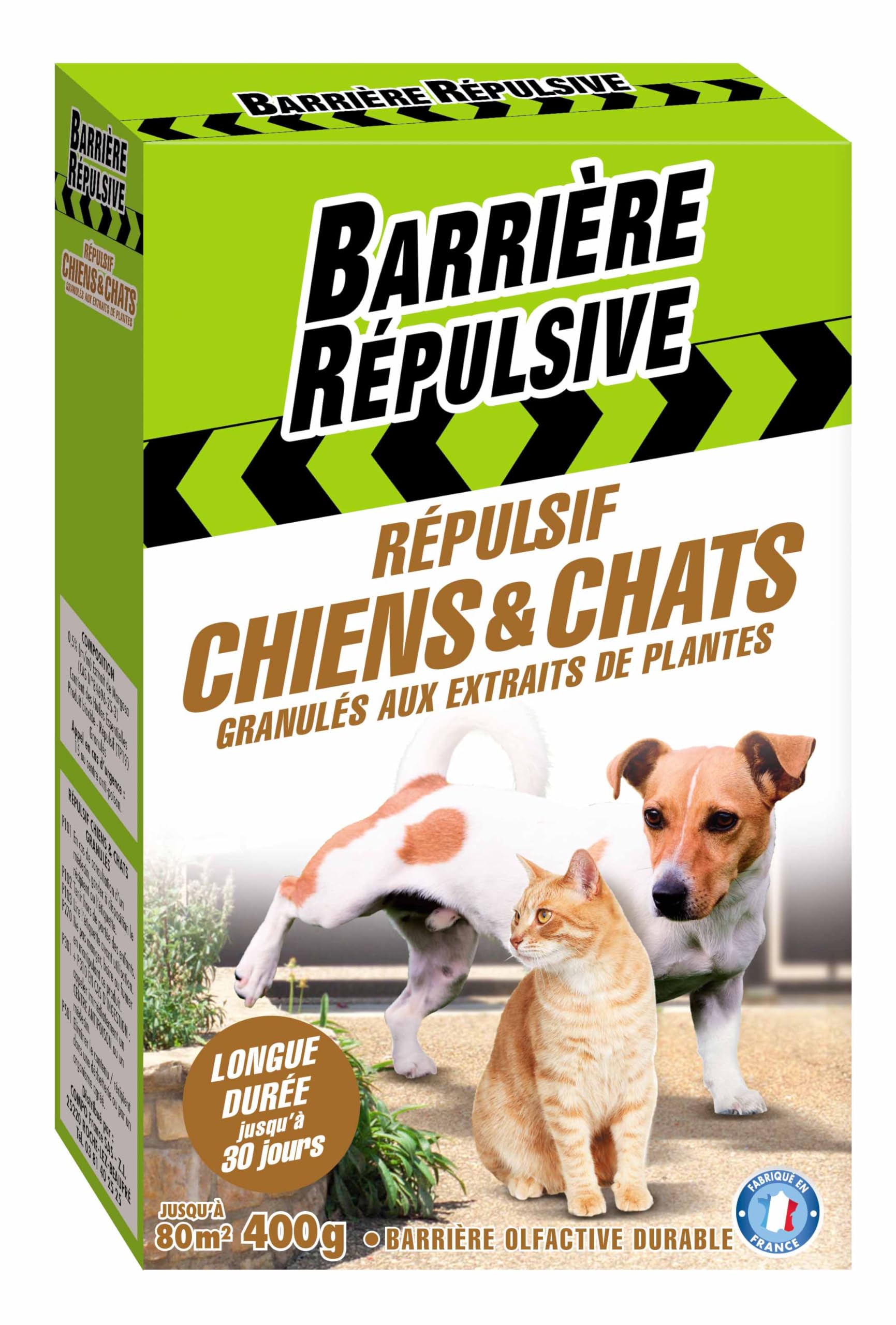 Répulsif Chiens et Chats Extérieur 80 m² 400 g
