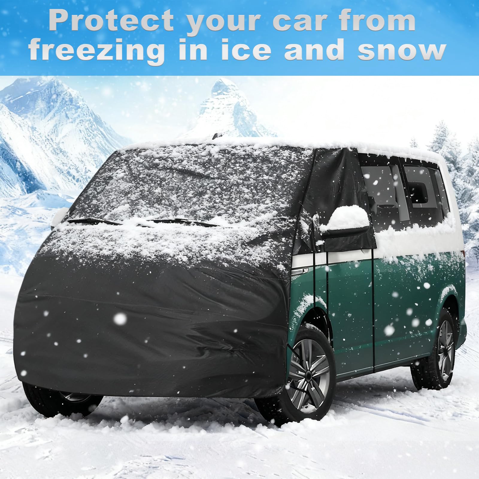 Copertura per Parabrezza per VW T5 T6, Impermeabile Antighiaccio Antigrandine 420D Telo Copri Anteriore Camper Protezione UV Protezione Della Privacy