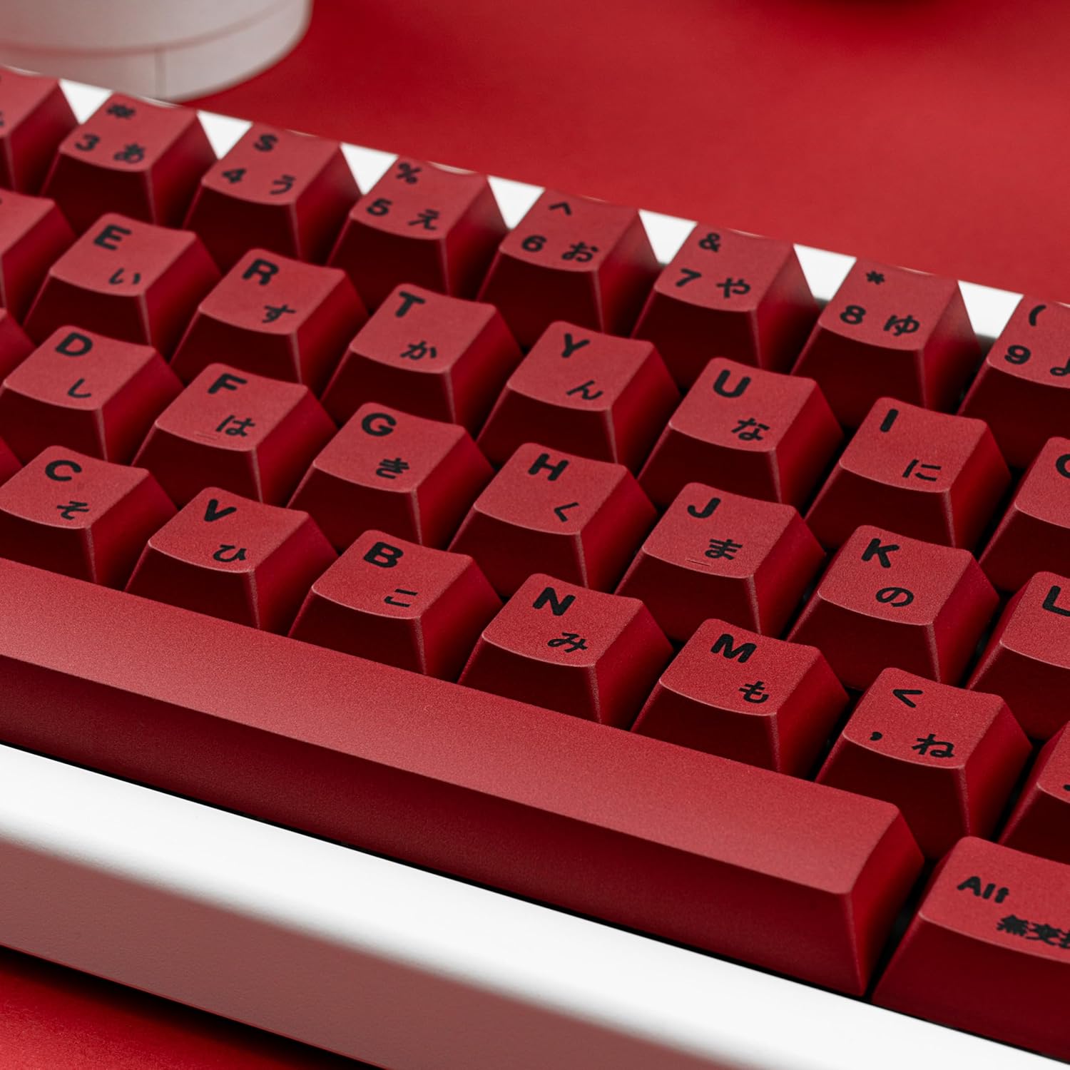 140 Keys PBT Japanese Keycaps Cherry Profile Key Caps DYE-Sub Red Keycap Minimalist Style Customized Keycaps Set Compatible with Cherry MX Switches Mechanical Keyboards