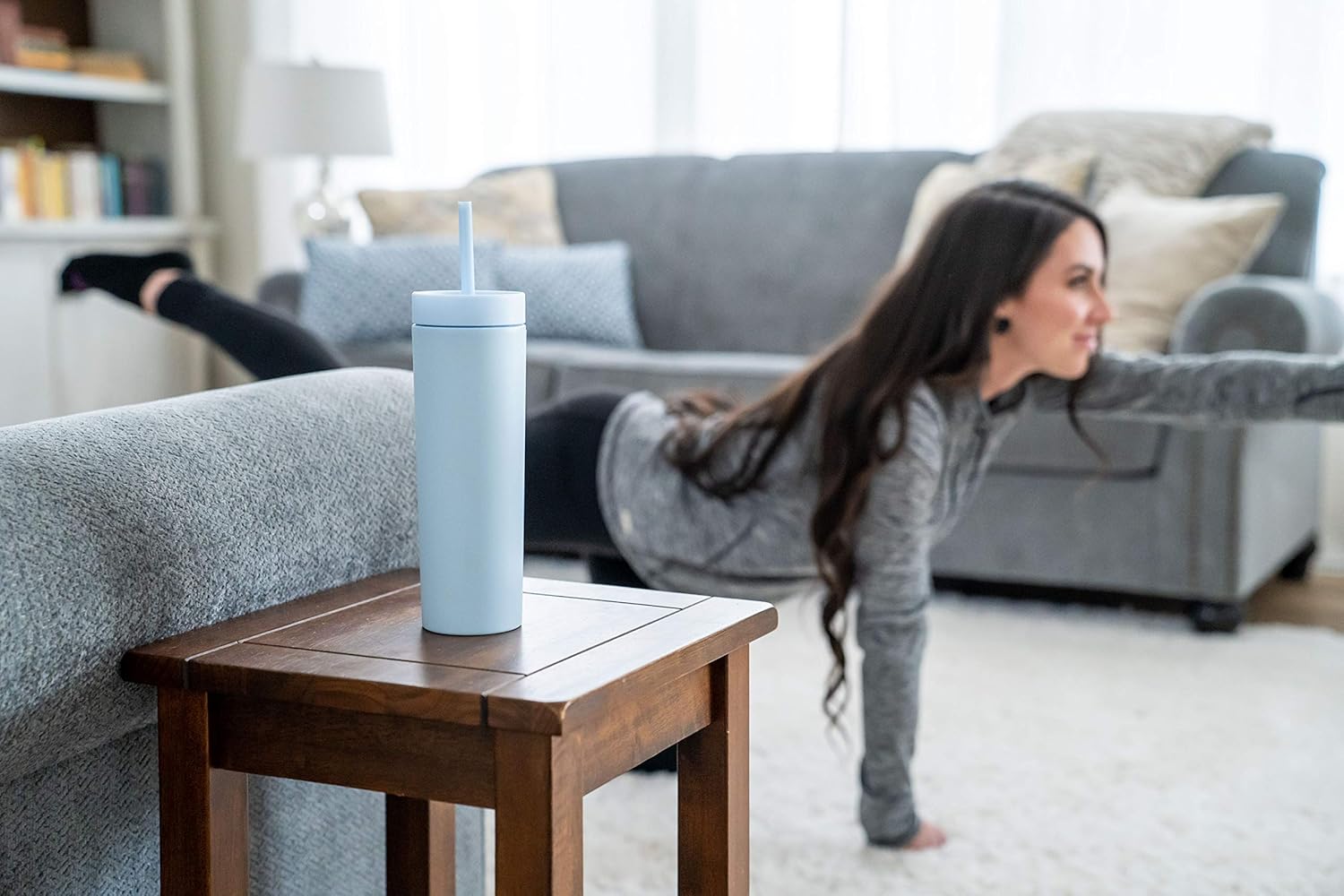 STRATA CUPS Perwinkle Skinny Tumblers with Lids and Straws (4 pack), 16oz Matte Pastel Colored Acrylic Tumblers with Lids and Straws, Double Wall Skinny Tumbler Bulk, Reusable Cup with Straw Cleaner - Image 6