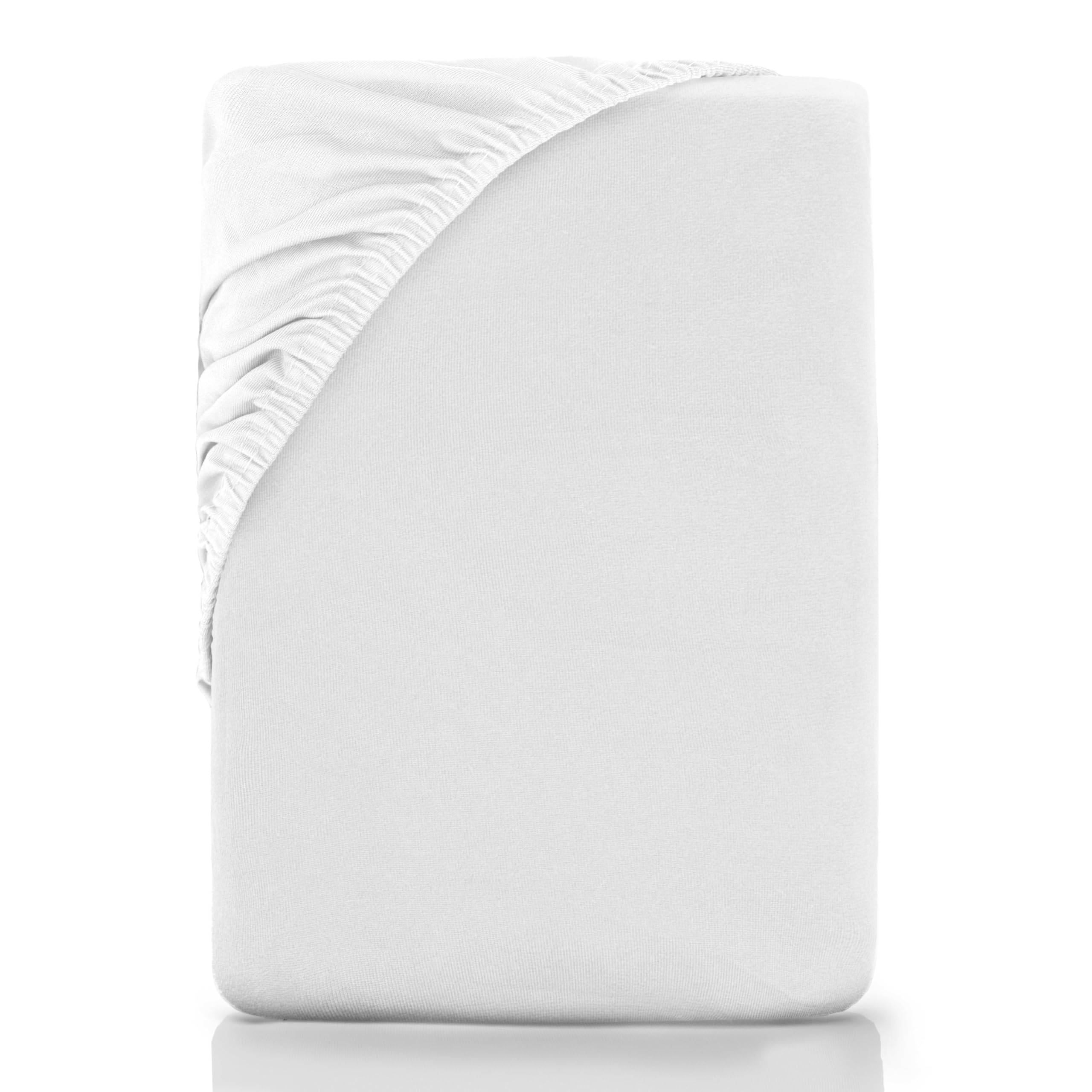 NatureMark Mikrofaser-Spannbettlaken – weich, elastisch und atmungsaktiv – pflegeleicht, bügelfrei – Weiß 90x200