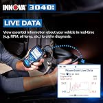 INNOVA 3040RS, OBD2 Scanner, Live Data Streamer, Battery/Alt Tester, Reset Check Engine Light/Brake Light/Oil Light, Free Mechanic Recommended Fix & Parts & Est Repair Cost, Free Updates