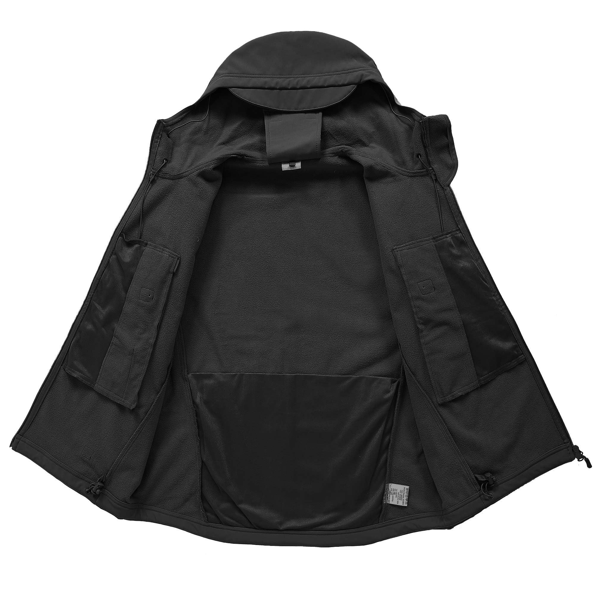 Hombres Chaquetas Militar Táctico Impermeable Softshell Vellón Invierno al aire libre Sudadera con capucha