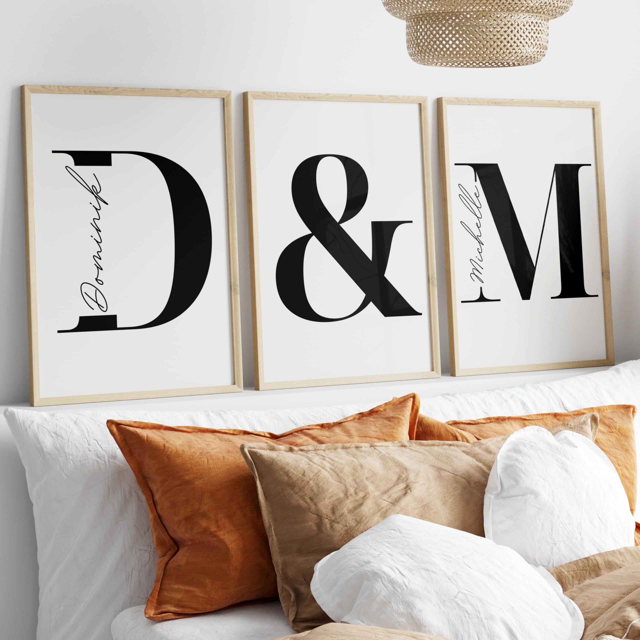 Little Mathilda Personalisierte Poster 3er Set Bilder – Hochzeitsgeschenk personalisiert, Jahrestag Geschenk für Ihn Wanddeko Wohnzimmer, Fotogeschenke personalisierte Geschenke (3er Set 70x50cm)
