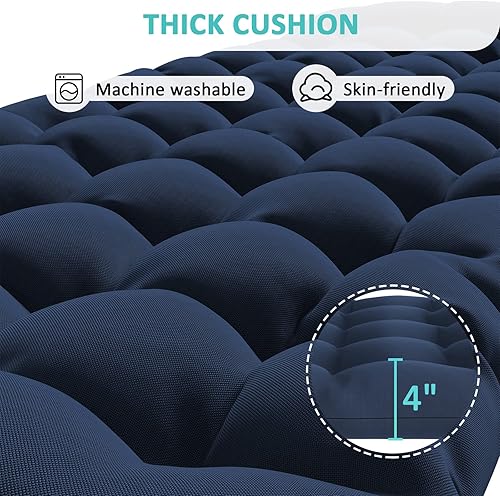 Miniatura 2 de Amopatio Silla de gravedad cero de gran tamaño con cojín para interior y exterior, XXL de 33 pulgadas, silla reclinable plegable para patio con