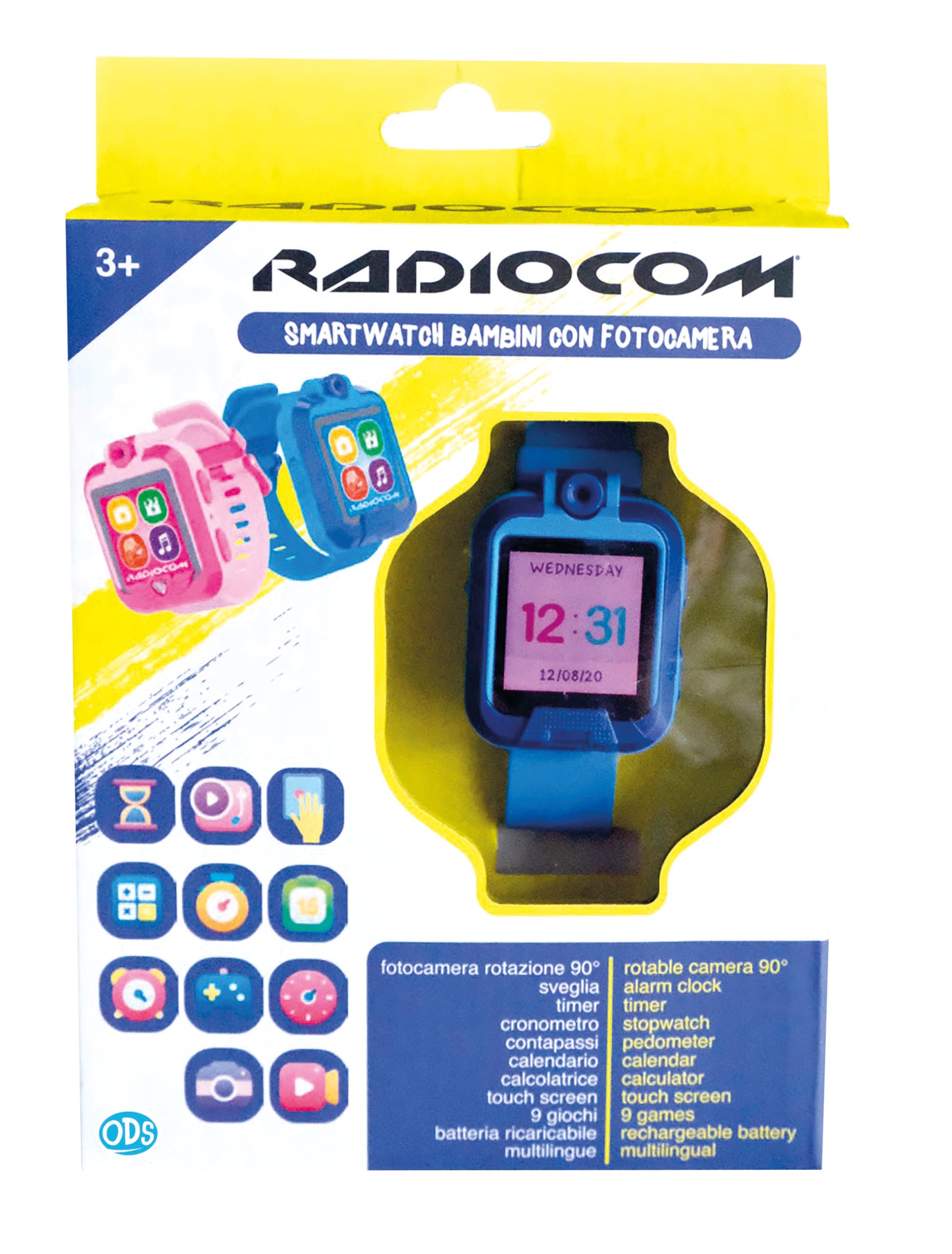 ODS | Radiocom Smartwatch Bambini con Camera 128 MB Blu, Orologio Digitale Bambino, Smart Watch per bambini