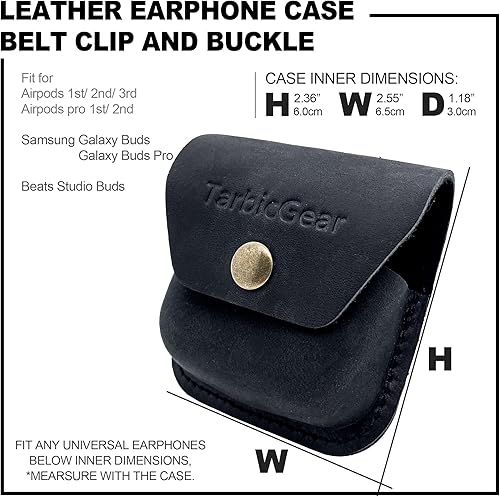 Miniatura 9 de TarbicGear Funda de cuero genuino con clip para cinturón para Airpod con llavero fundas de cuero para Airpods de 1 2 y 3 generación funda para