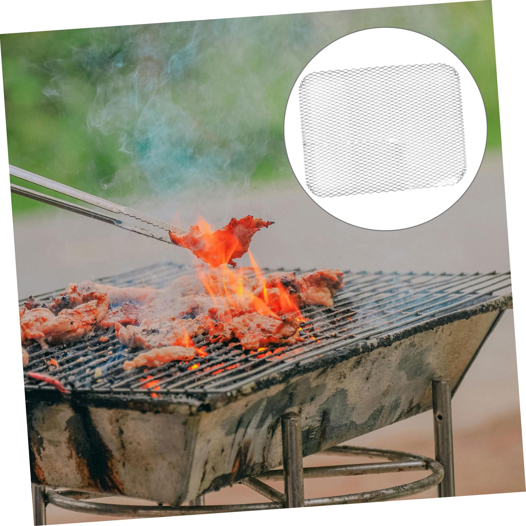 10 alfombrillas de malla de aluminio antiadherentes – Cubiertas rectangulares para barbacoa al aire libre y cocina en interiores – Resistente al calor, reutilizable, perfecto para asar y hornear