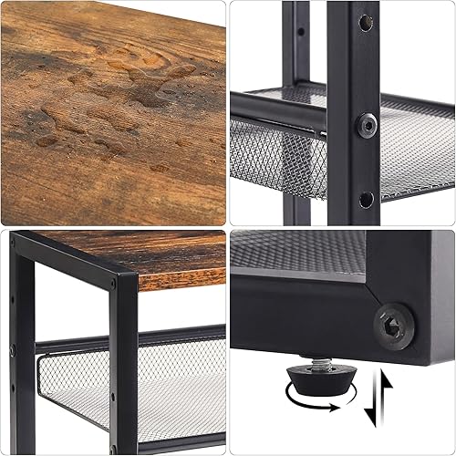 Miniatura 8 de YMYNY UHPT001H - Soporte para impresora de escritorio, organizador de escritorio de 3 niveles con estantes de almacenamiento ajustables, estante de