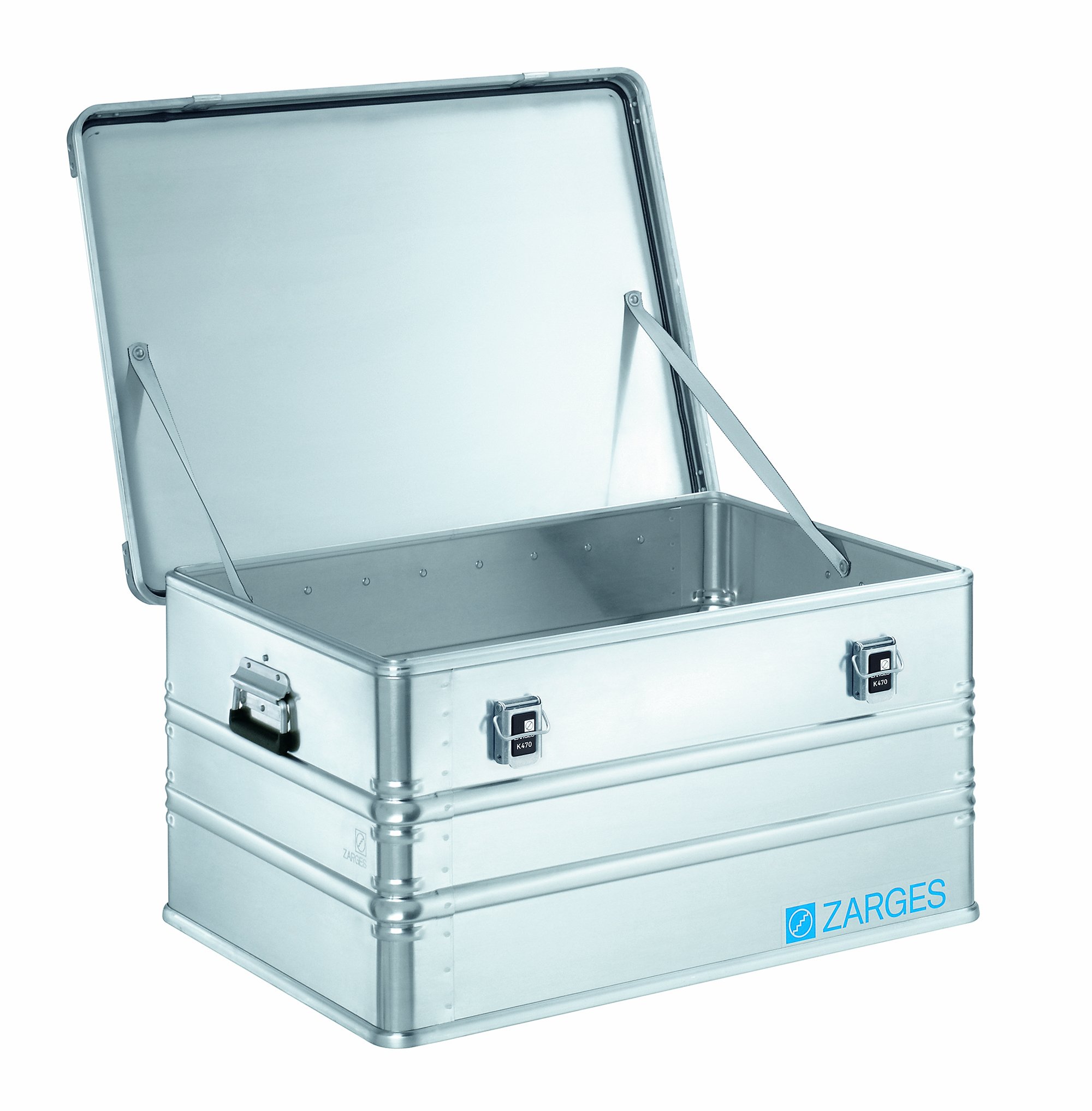 Zarges K470; 157l, IM: 750x550x380mm, srebrny, 750x550x380mm (wewnętrzne)