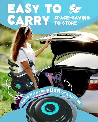 Miniatura 3 de Rideo Bicicleta de equilibrio plegable para niños  Safety First Bicicleta de 12 pulgadas para niños y niñas de 3 a 5 años  Bicicleta de empuje con