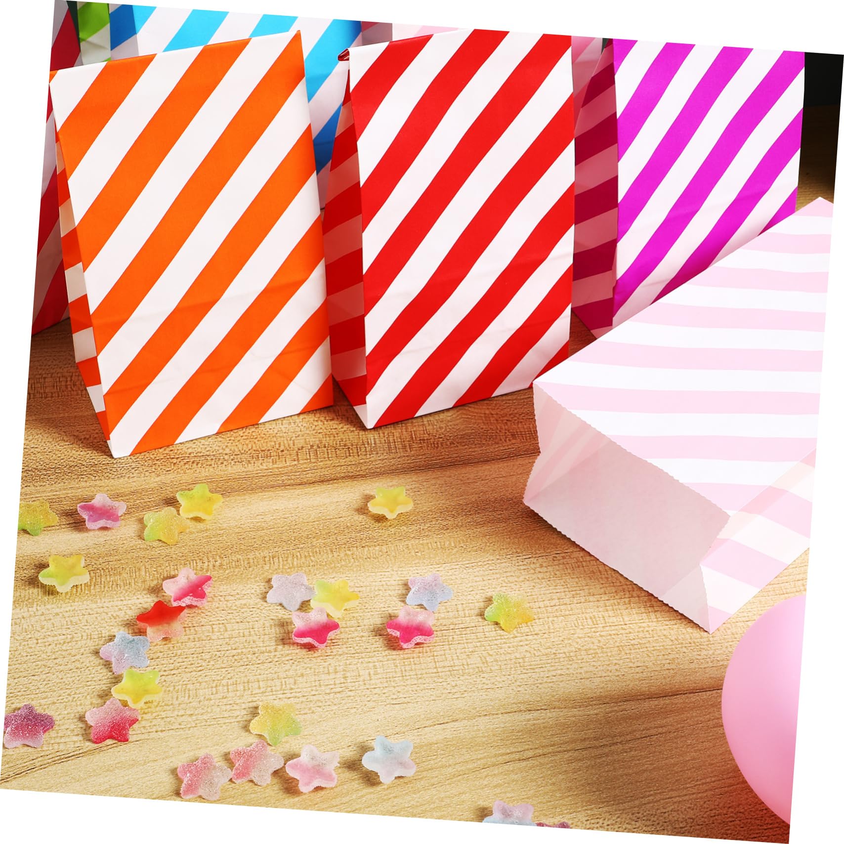 Bunte Papiertüten 80 Stück 9x6x18cm für Süßigkeiten