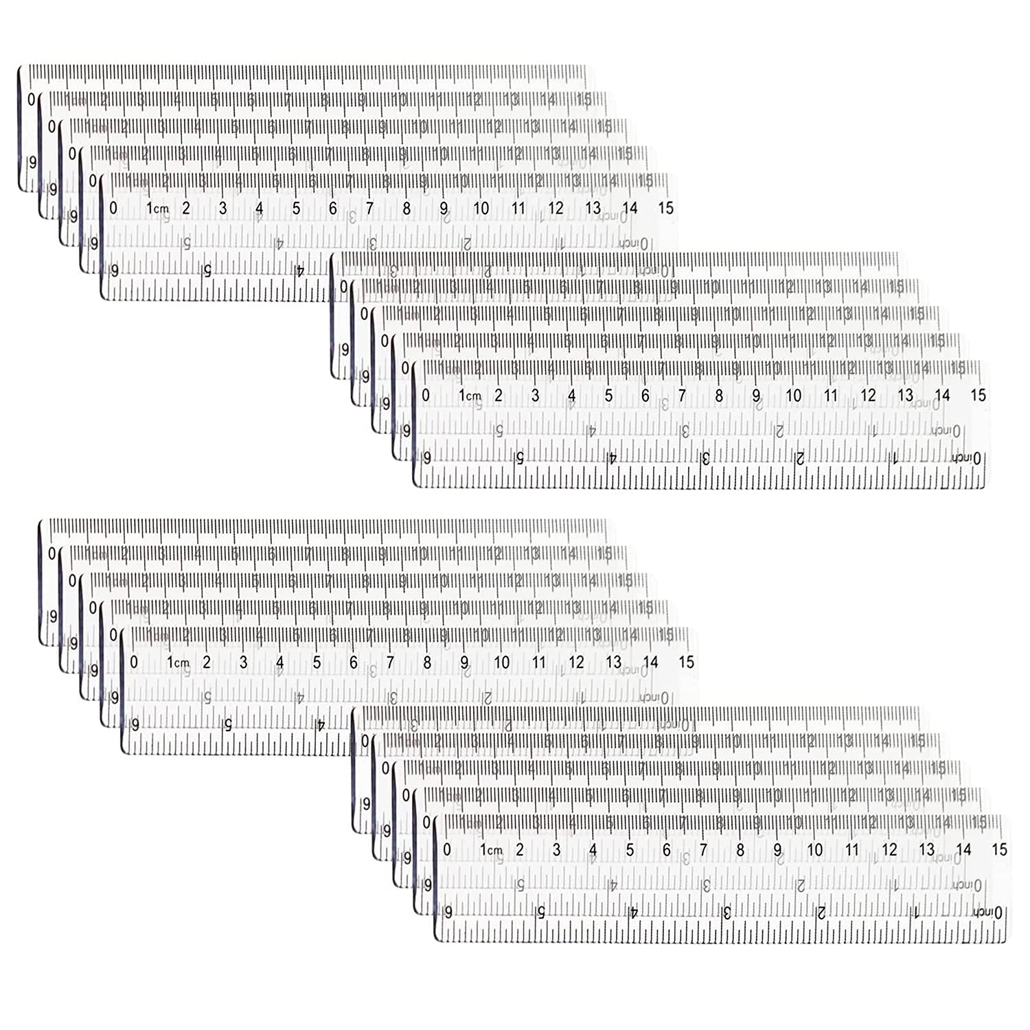 UgyDuky 20 Pack Clear Plastic Ruler 6 Inch Straight Ruler Flexible ...