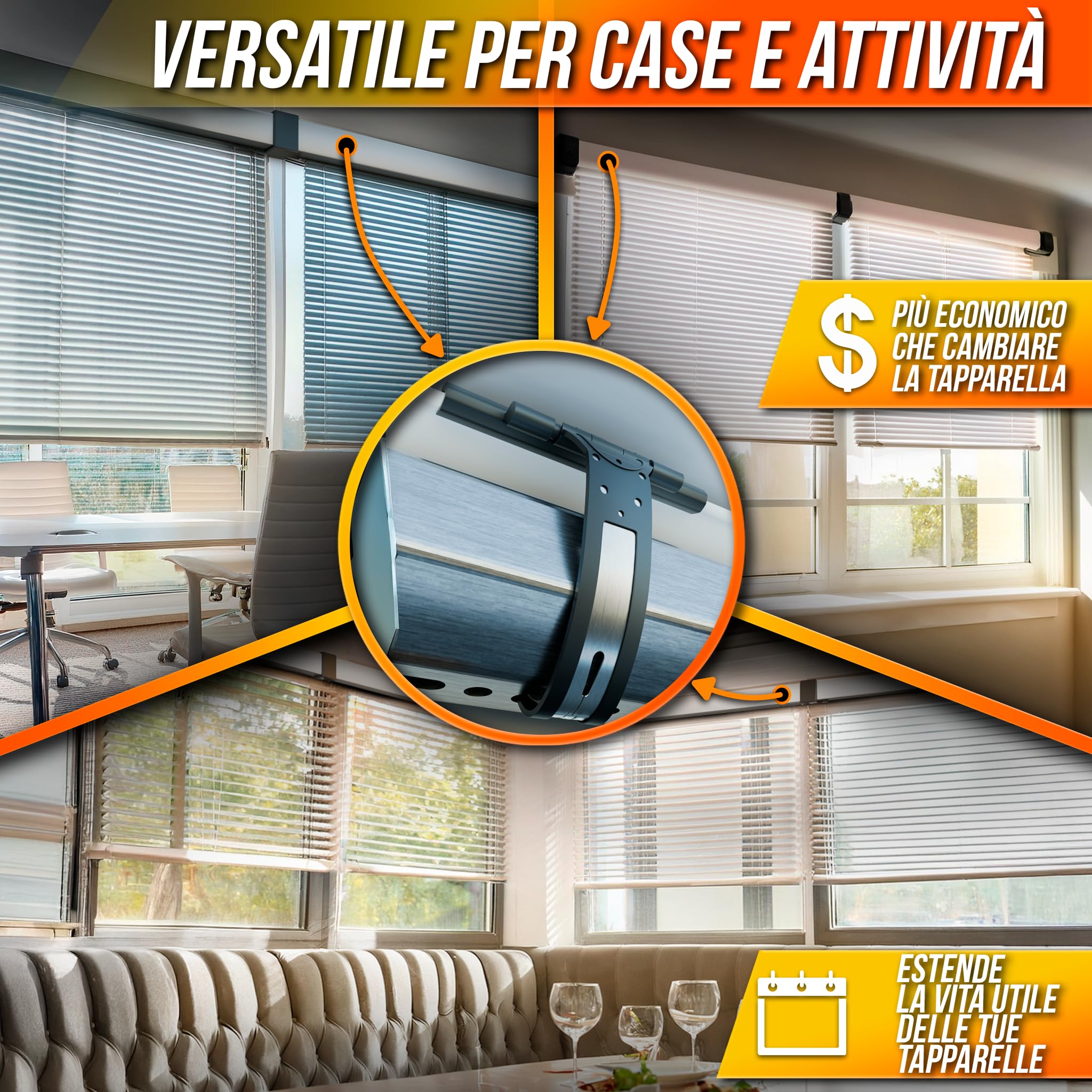 Pack 10 Ganci Tapparella in Plastica Resistente con Rinforzo in Acciaio Zincato – Ricambi per Tapparelle Avvolgibili Manuali in PVC o Alluminio – Facili da Montare – Elevata compatibilità (10)