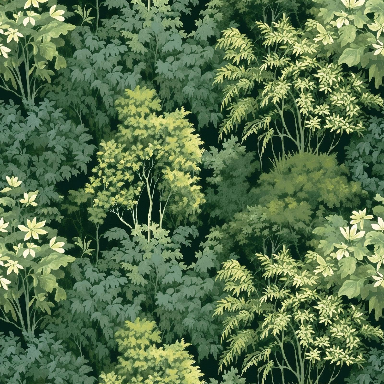 World Of Wallpaper Green Folklore Forest Botanical Themed Wallpaper For Bedrooms, Living Rooms, Feature Walls, Hallways Or Restrooms In (Af0046)