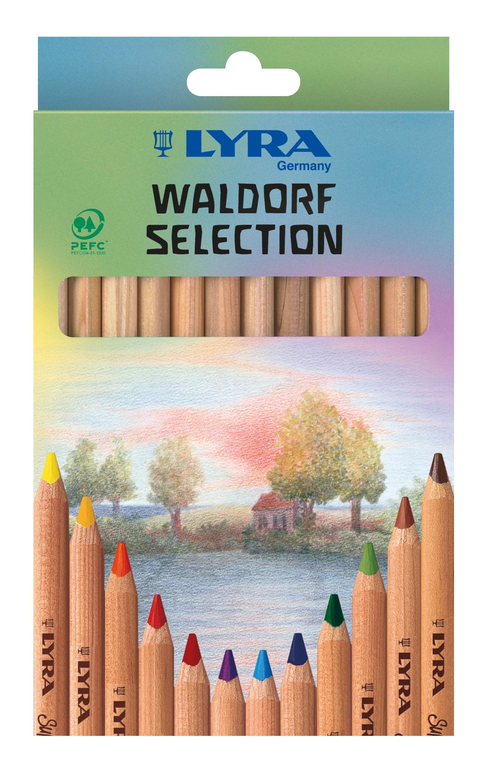 LYRA Super Ferby Chunky Wooden Coloured Pencils, Triangular, 6.3mm Lead, 12 Assorted Colours, Ideal for Children and Schools
