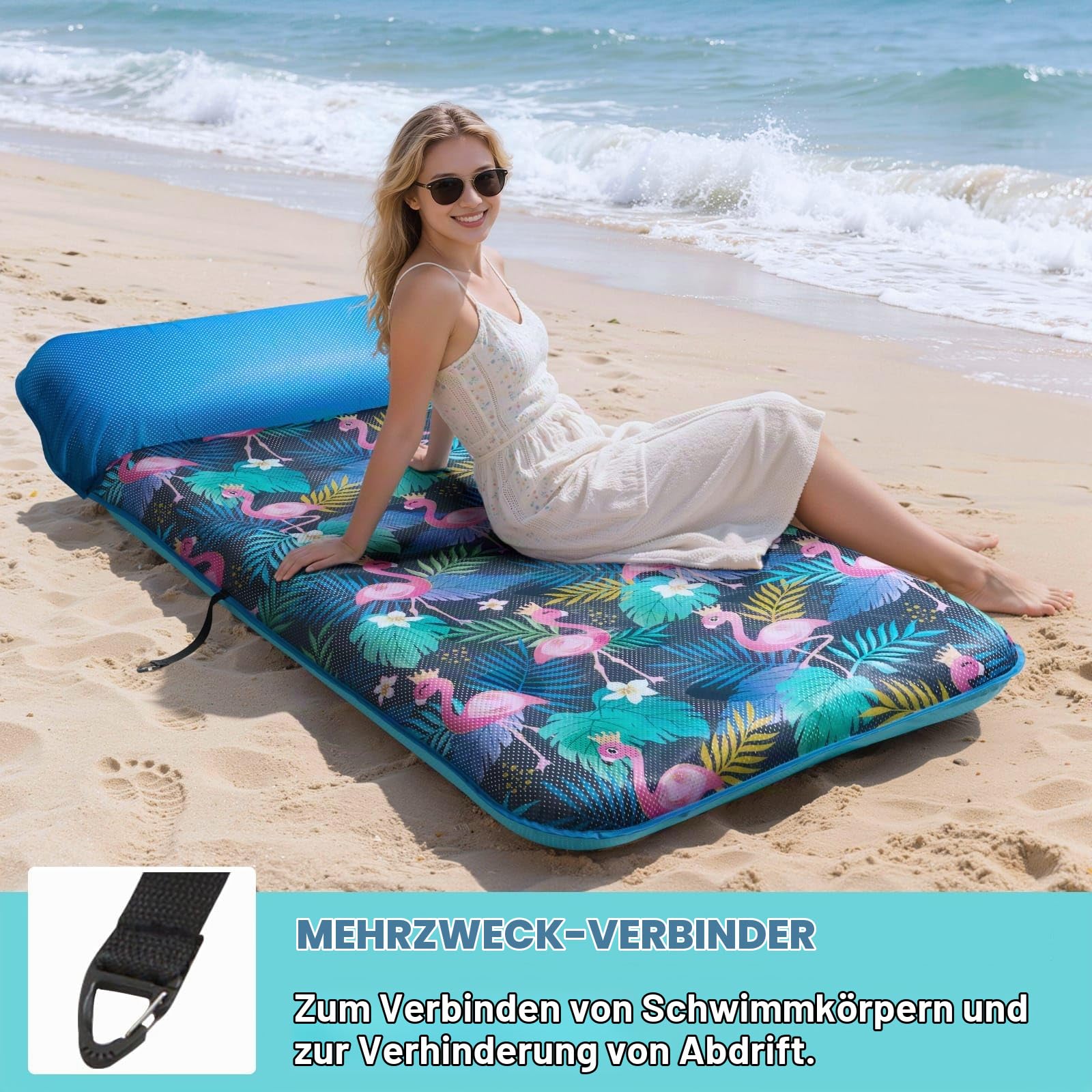 WERNNSAI Luftmatratze Pool- Luftmatratze Wasser Hängematte für Erwachsene | Luftmatratze für Sommer, Schwimmbad & Poolparty, 188 × 95 cm, Flamingos