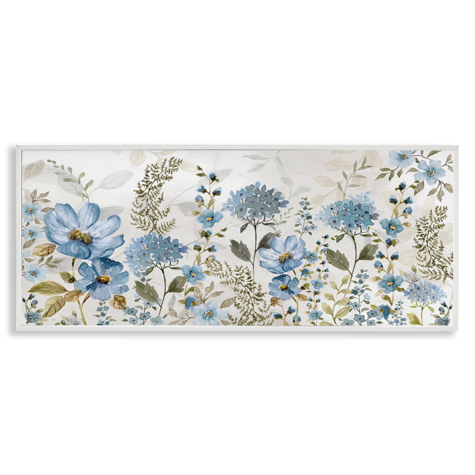 Stupell Industries Coastal White (Textured) 'Subdued Meadow Foliage'| Framed Giclee Art