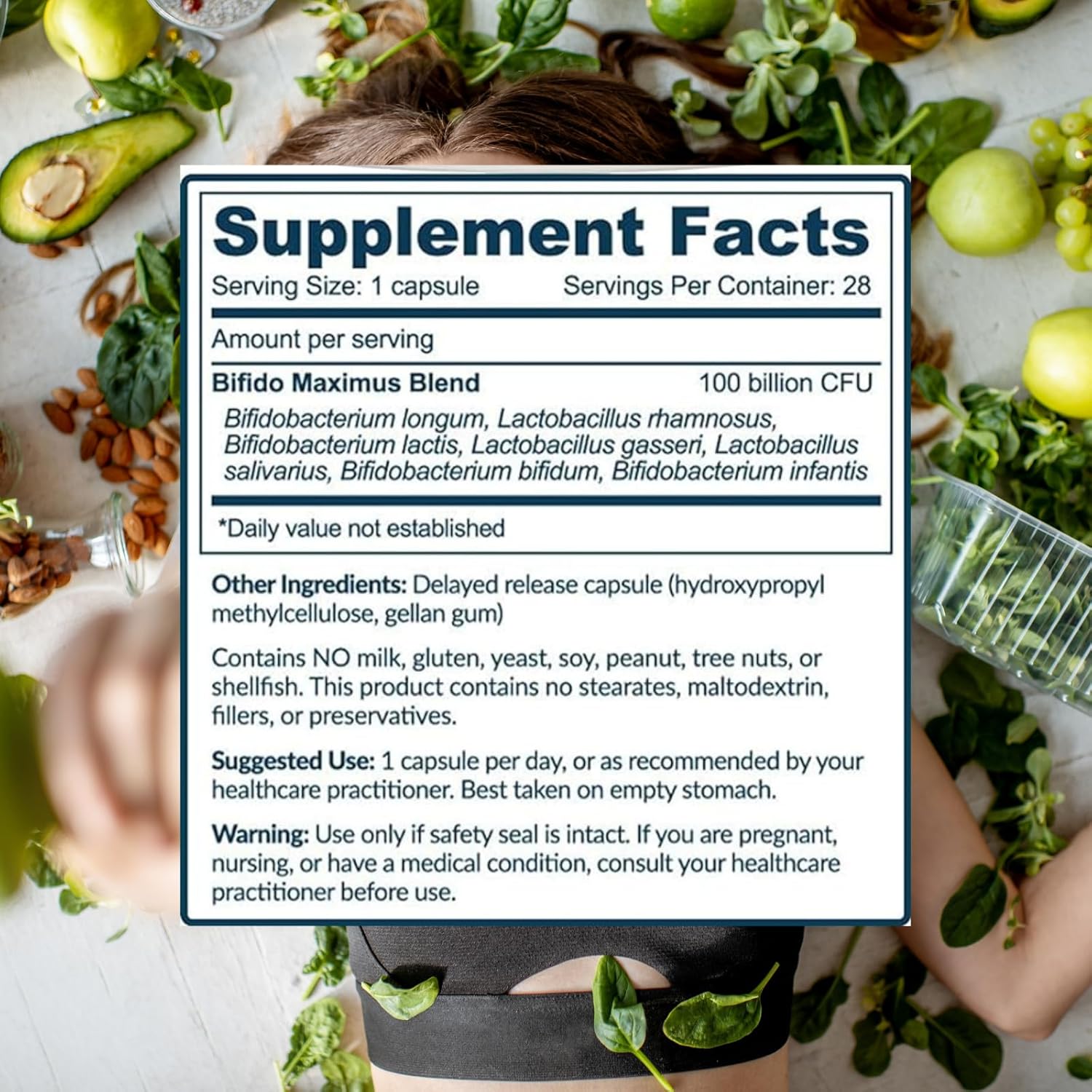 Bifido Maximus Ultra High Potency Probiotics for Women and Men - Bifidobacterium longum 100 Billion CFUs - 28 ct - 7 Strains - No Histamines - No Refrigeration Needed - Made in USA - Image 2