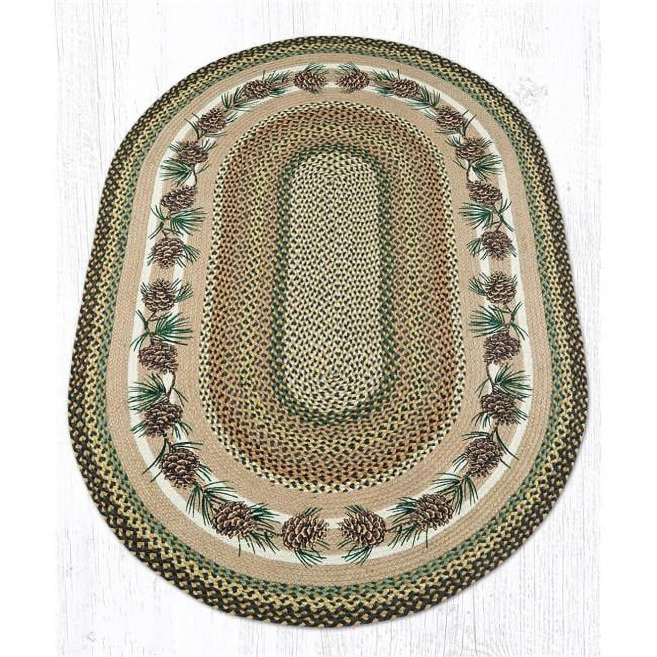 5 x 8 ft. Jute Oval Needles & Cones Patch