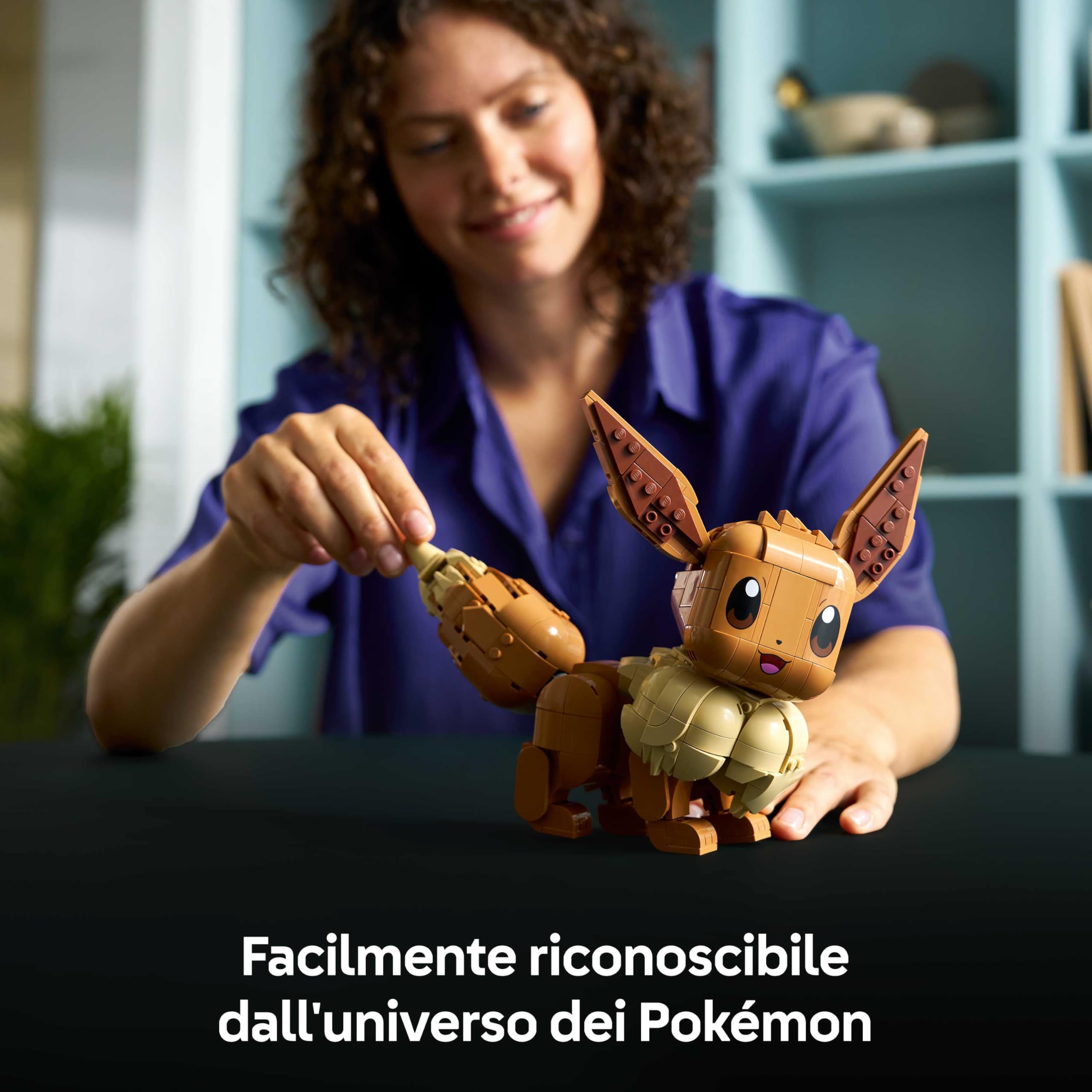 LEGO Pokémon Eevee Personaggio - Kit Modellismo per Adulti Tratto dall'Anime con Arti, Orecchie e Coda Snodabili - Decorazione Fai da Te per Camera o Scrivania - Regalo per Gamer da Collezione - 72151