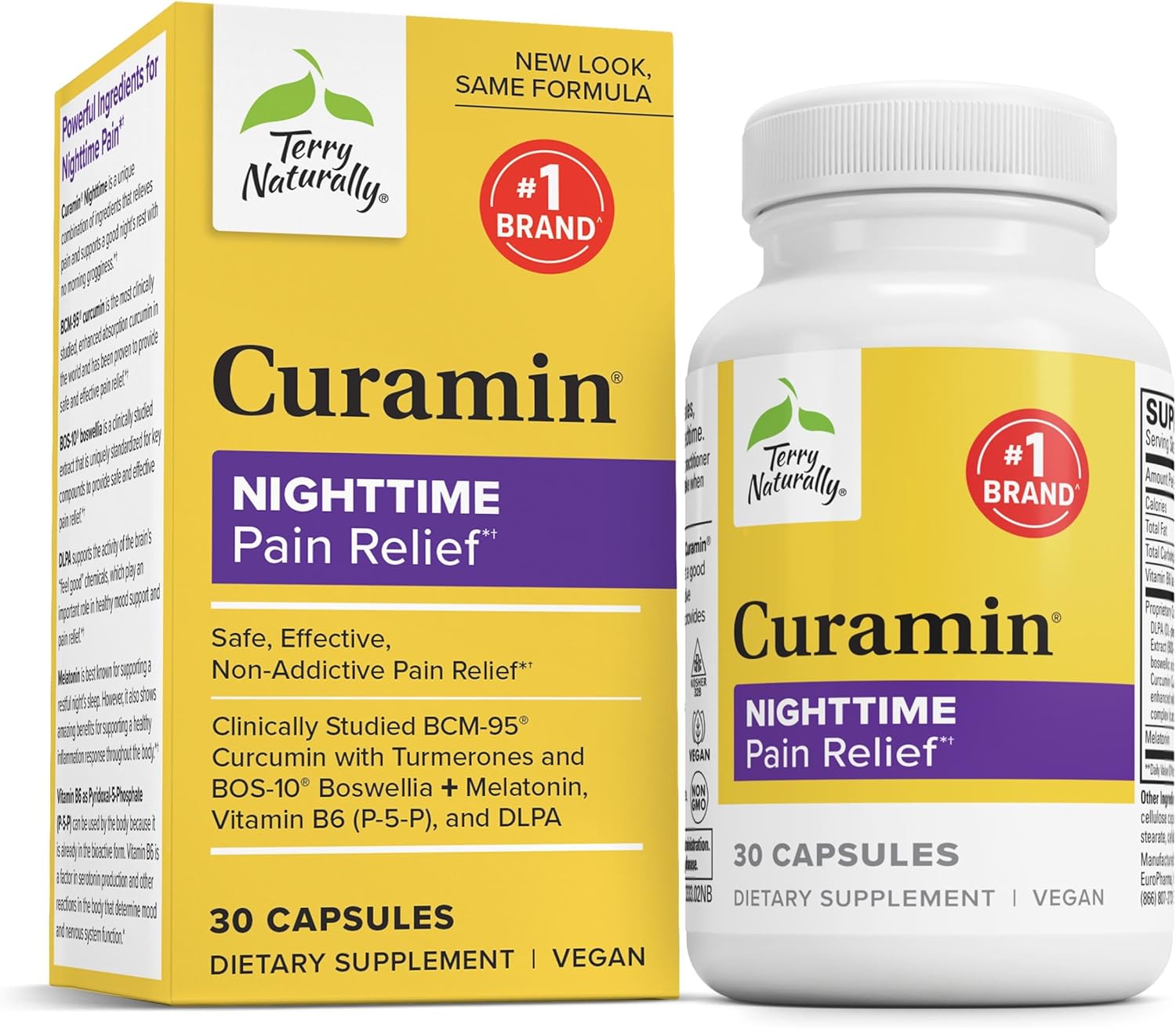 Terry Naturally Curamin Nighttime – Curcumin & DLPA Capsule – Non-GMO Supplement to Support Healthy Sleep & Relaxation – Herbal Supplement with Melatonin – 30 Capsules Terry Naturally Curamin Nighttime – Curcumin & DLPA Capsule – Non-GMO Supplement to Support Healthy Sleep & Relaxation – Herbal Supplement with Melatonin – 30 Capsules