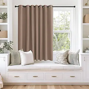 NICETOWN Blackout Curtains 63 inches Long for Living Room Bedroom, Grommet Thermal Insulated Room Divider Drape Window Treatment for Sliding Patio Door, W100 x L63, 1 Panel, Cappuccino