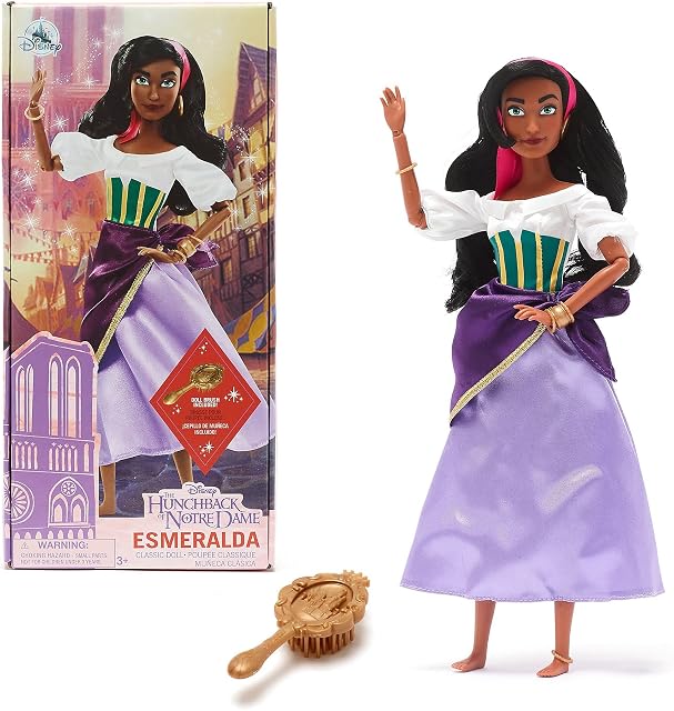 Disney Store Official Esmeralda Classic Doll for Kids, The Hunchback of Notre Dame, 30cm/11, Includes Brush, Fully Poseable Toy in Classic Dress - Suitable for Ages 3+