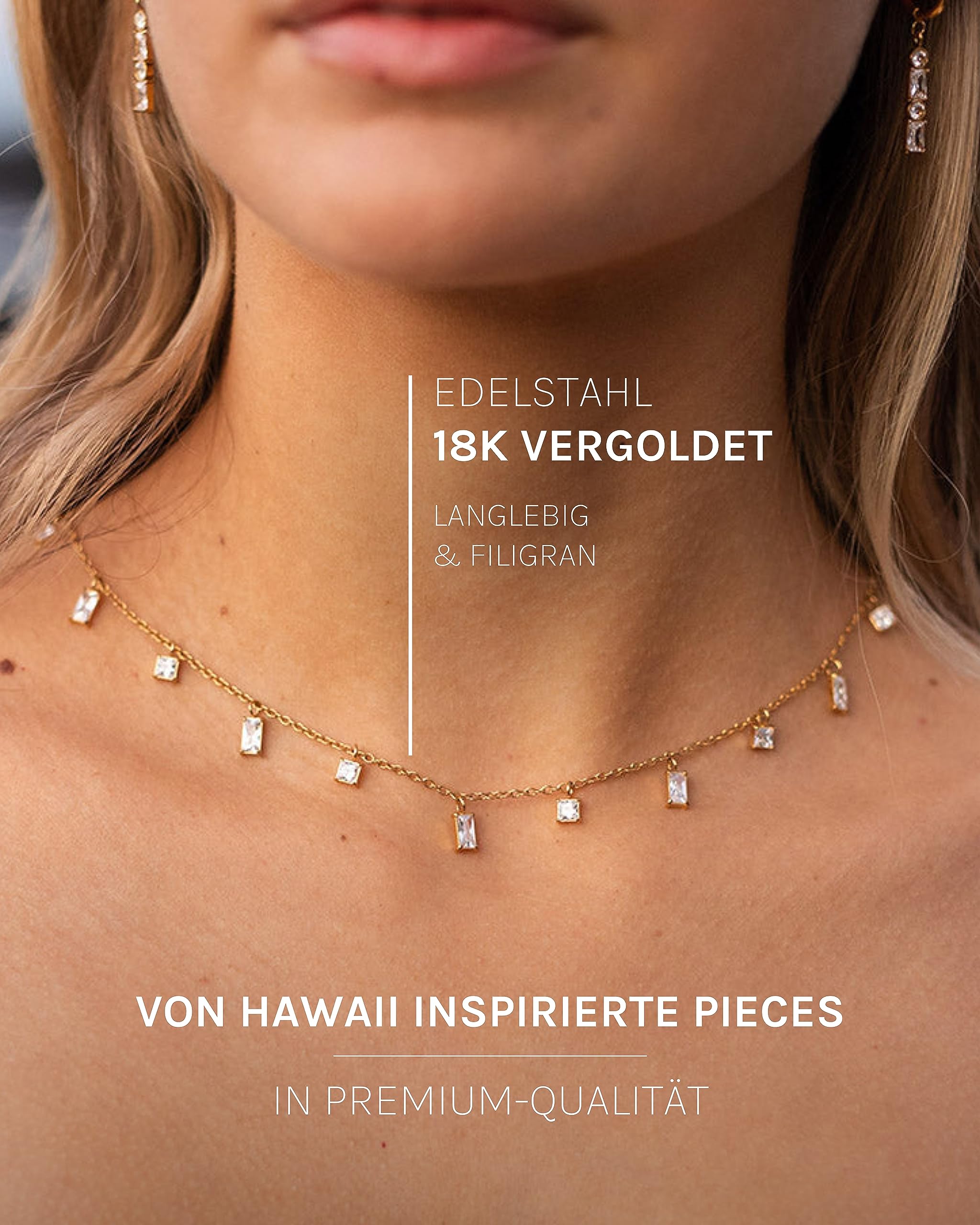 Purelei Powder Kette Damen – Halskette Damen aus langlebigem Edelstahl – Wasserfeste Kette – 40-45 cm Länge verstellbar – Halskette für deinen individuellen Look