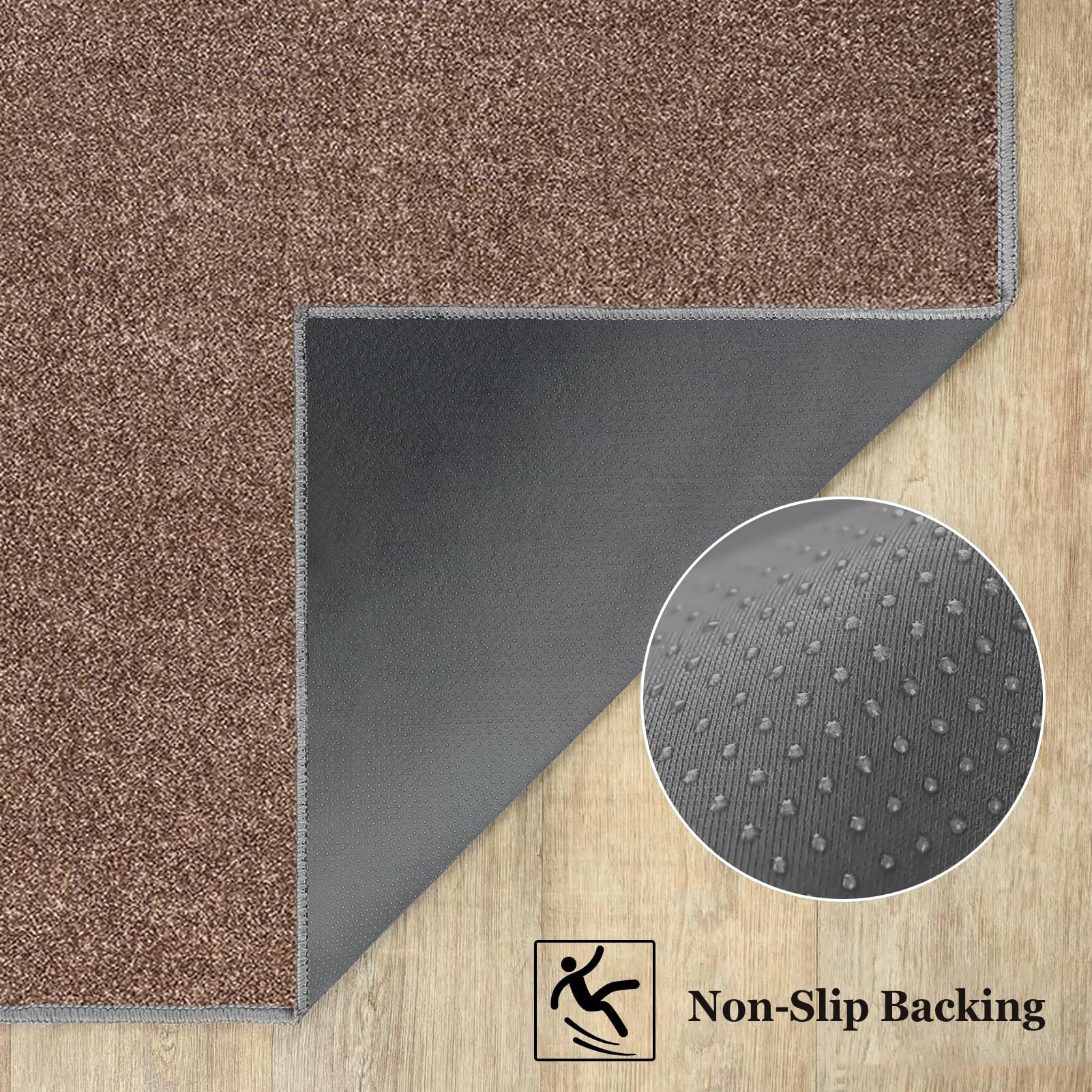 Tapis Couloir Long 40 x 220 cm Marron Tapis de Cuisine Devant Evier Lavable Antiderapant Tapis de Passage Couloir Paillasson Tapis Entree Interieur Tapis de Sol pour Couloir Cuisine Chambre