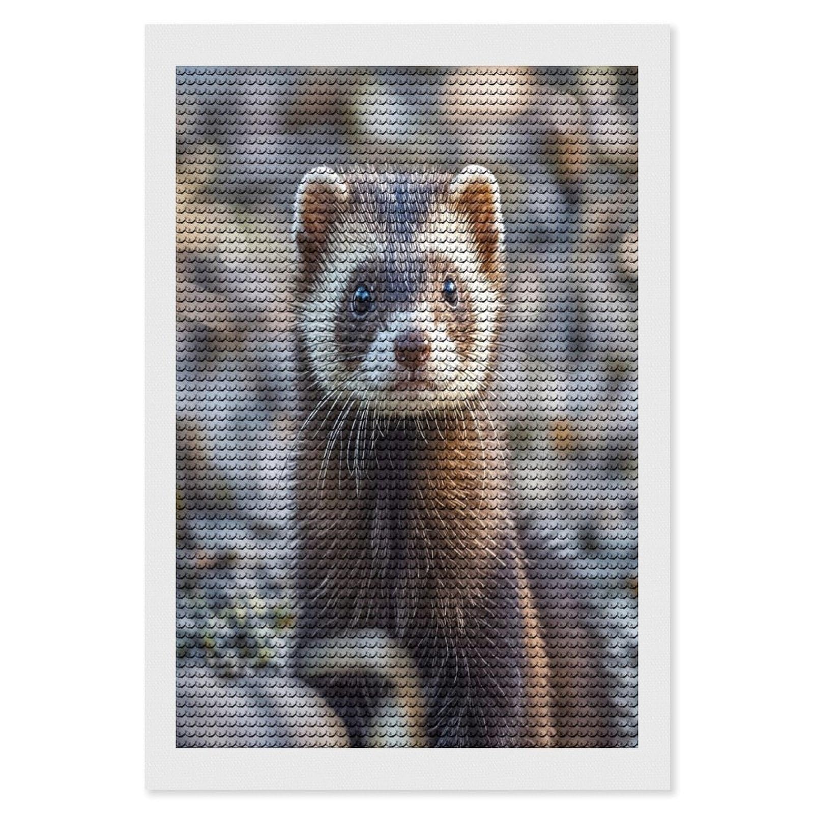 FekiLoot Hairy Ferret Diamond Painting Kits for Adults Round Paint with Diamonds Pictures Gem Art Painting Kits Personalized Diamond Art Full Drill for Beginners Home Wall Decor