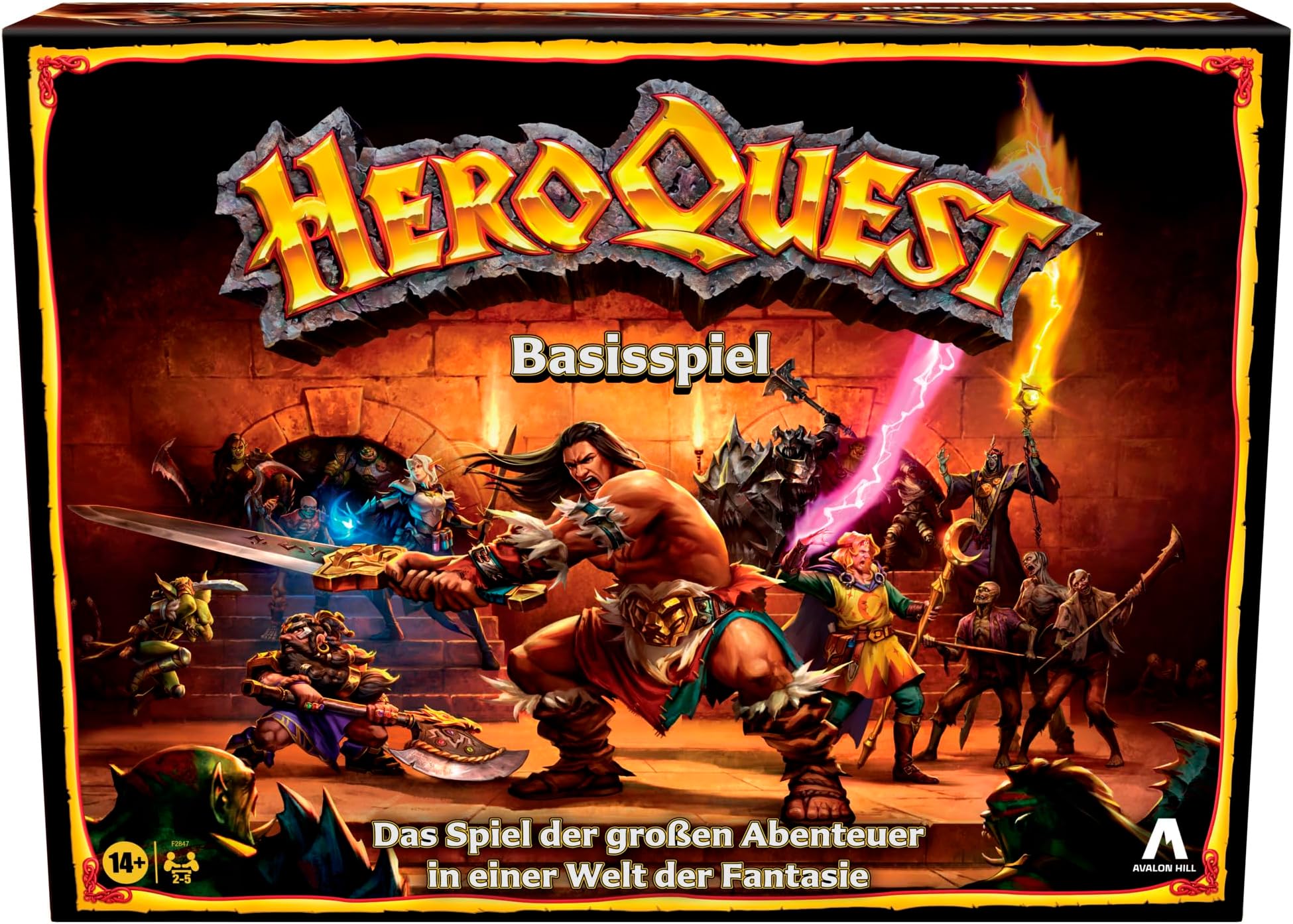 Wizards of the Coast HeroQuest Basic Game Board Game Dungeon Crawler Fantasy Adventure Game from 14 Years Old for 2-5 Players, Multi-coloured,One Size