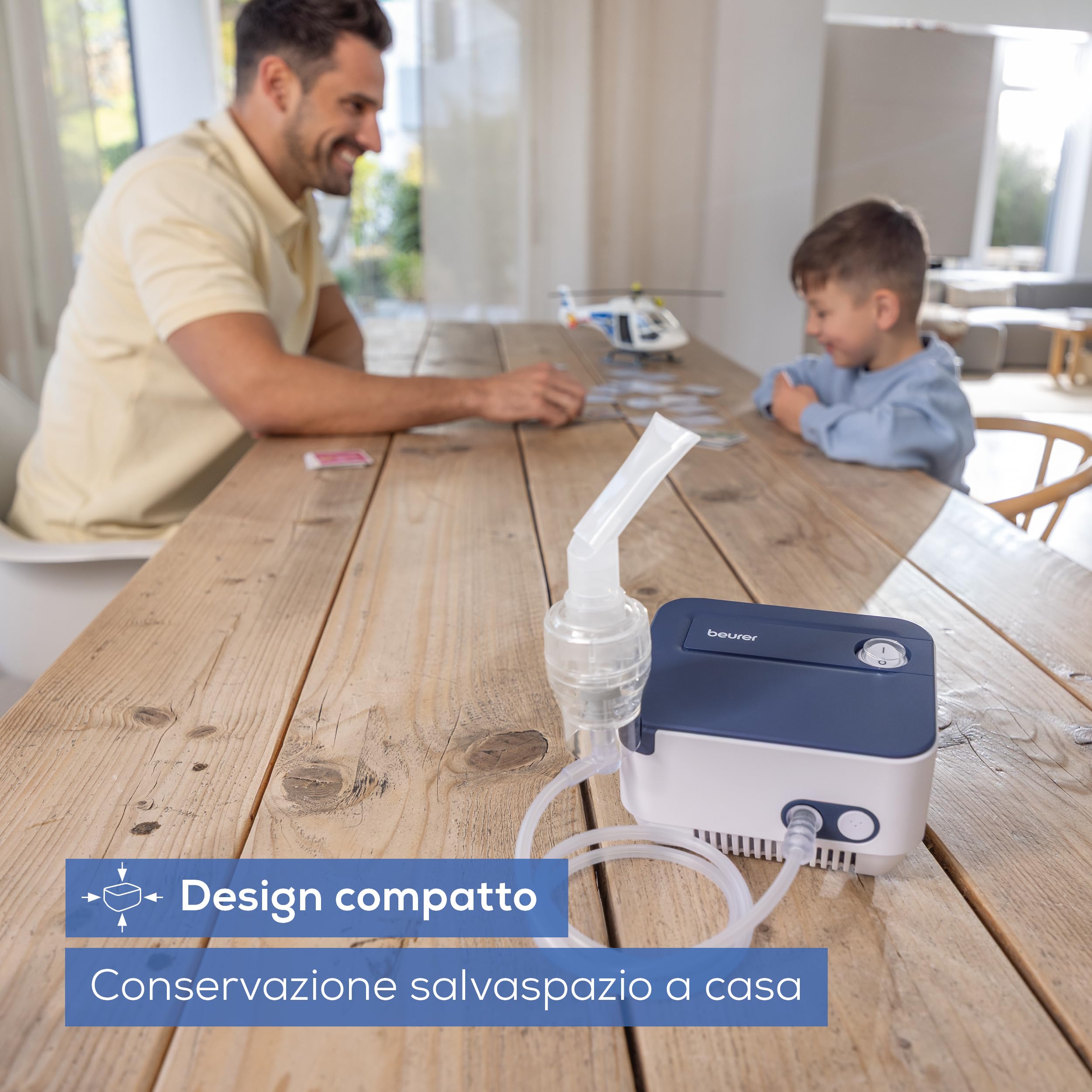 Beurer IH 16 Aerosol con tecnologia ad aria compressa mediante compressore, design compatto, per il trattamento delle vie respiratorie, adatto per adulti e bambini, facile da pulire